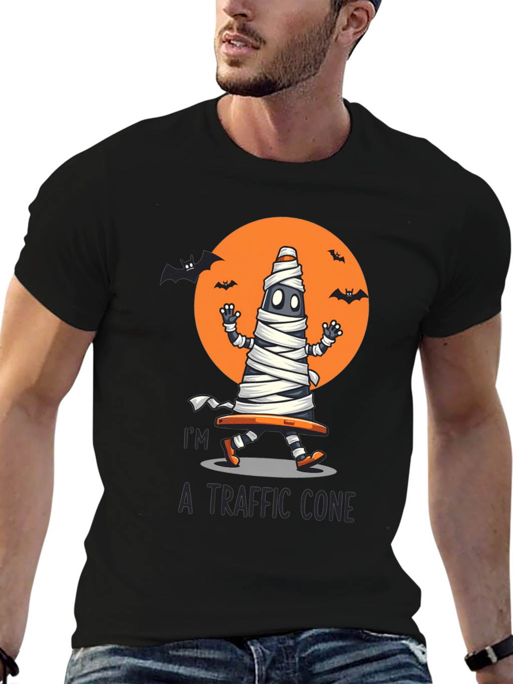 Halloween Traffic Cone Mummy T-Shirt