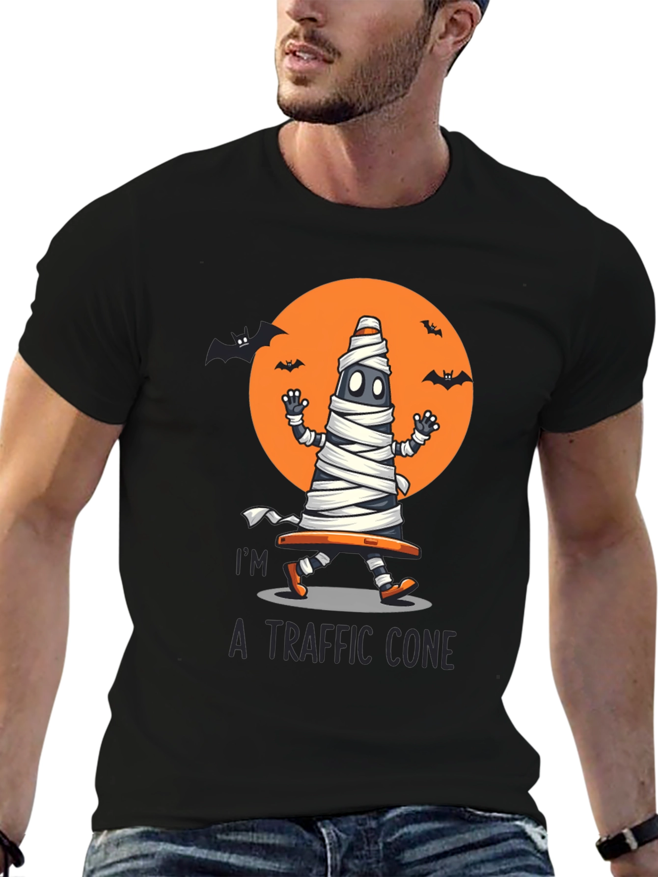 Halloween Traffic Cone Mummy T-Shirt