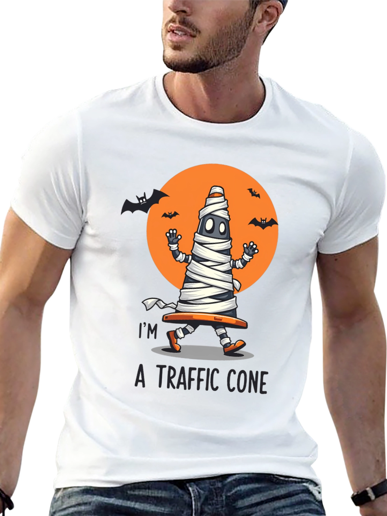 Halloween Traffic Cone Mummy T-Shirt