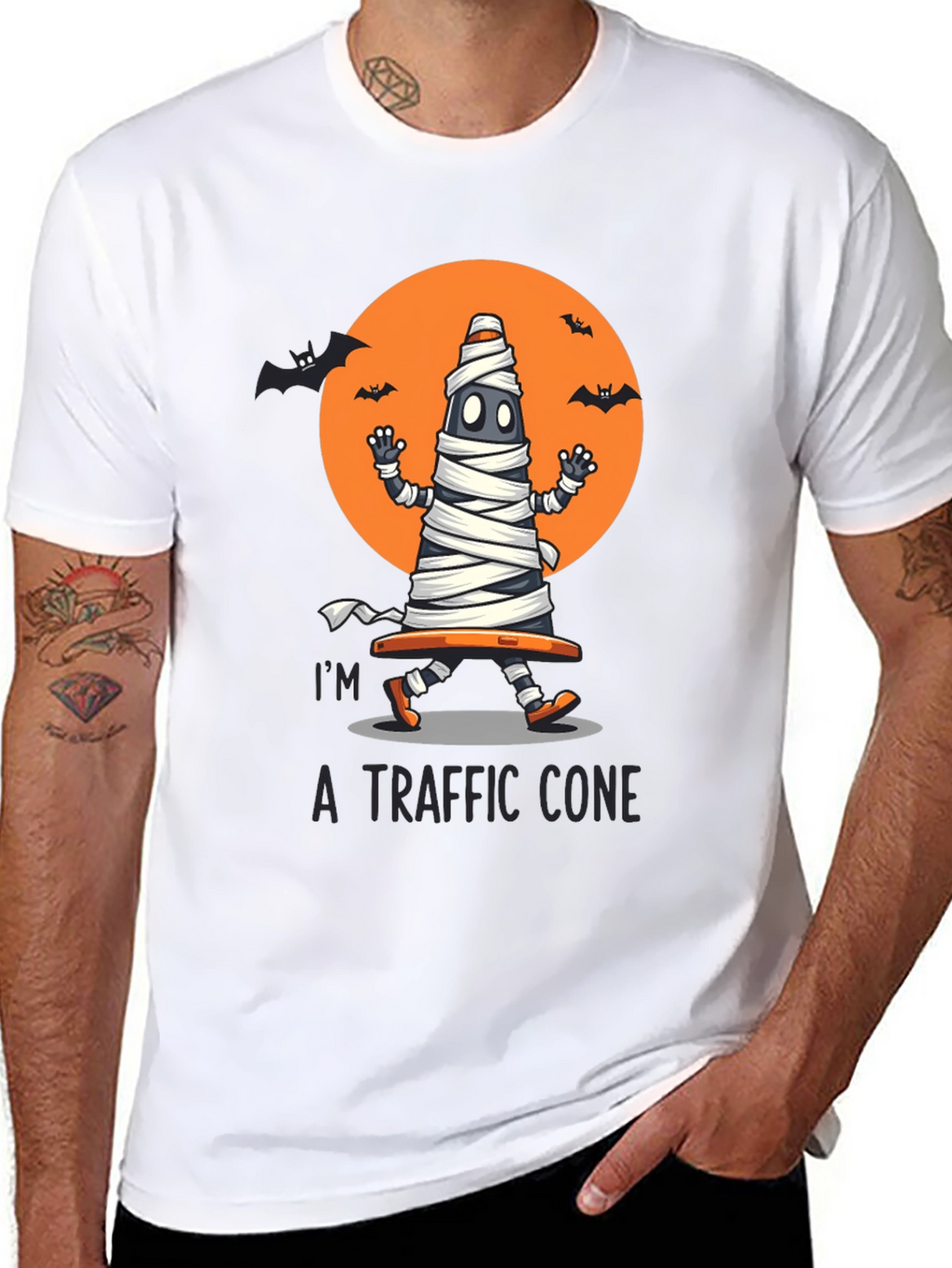 Halloween Traffic Cone Mummy T-Shirt
