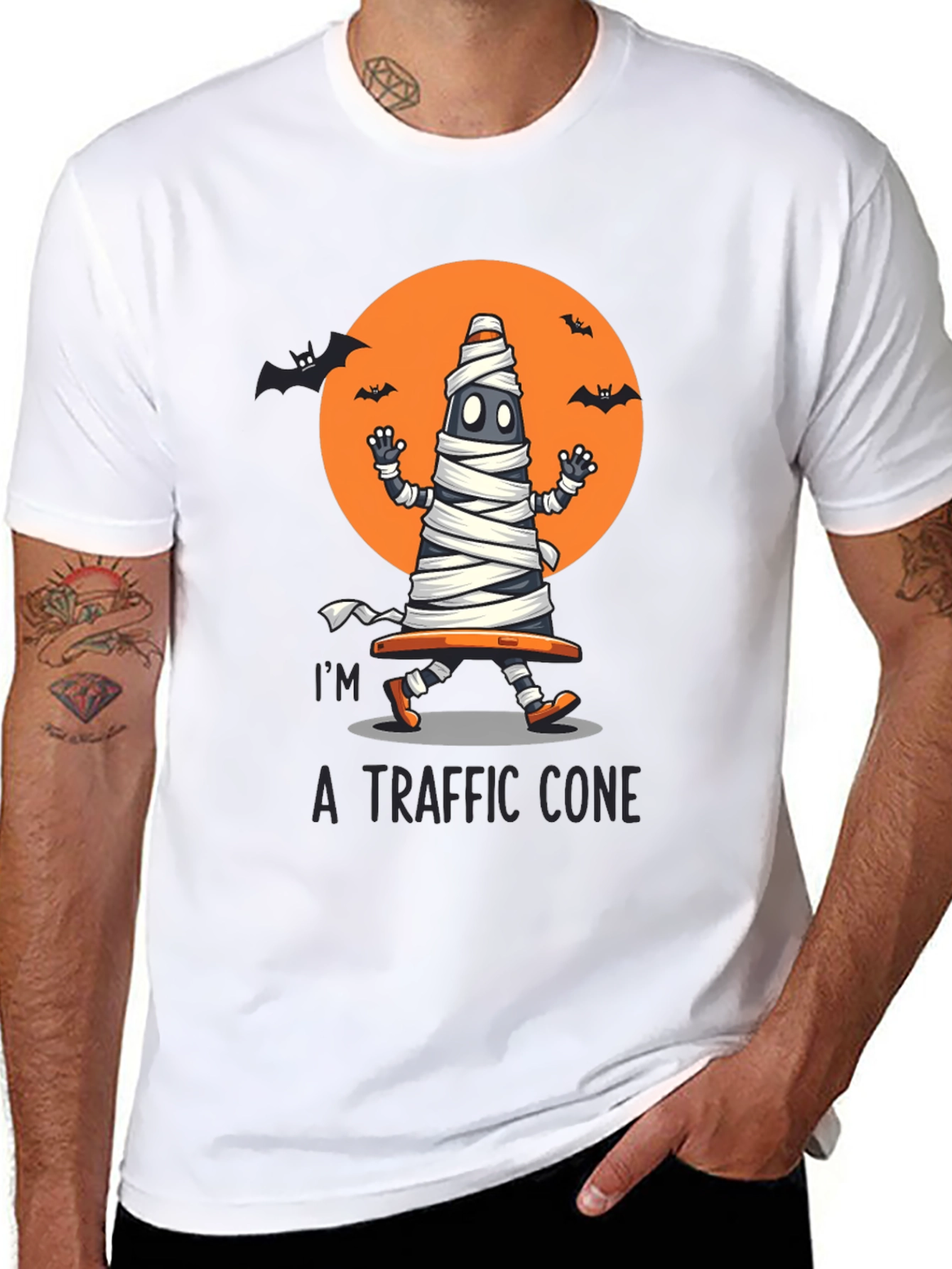 Halloween Traffic Cone Mummy T-Shirt