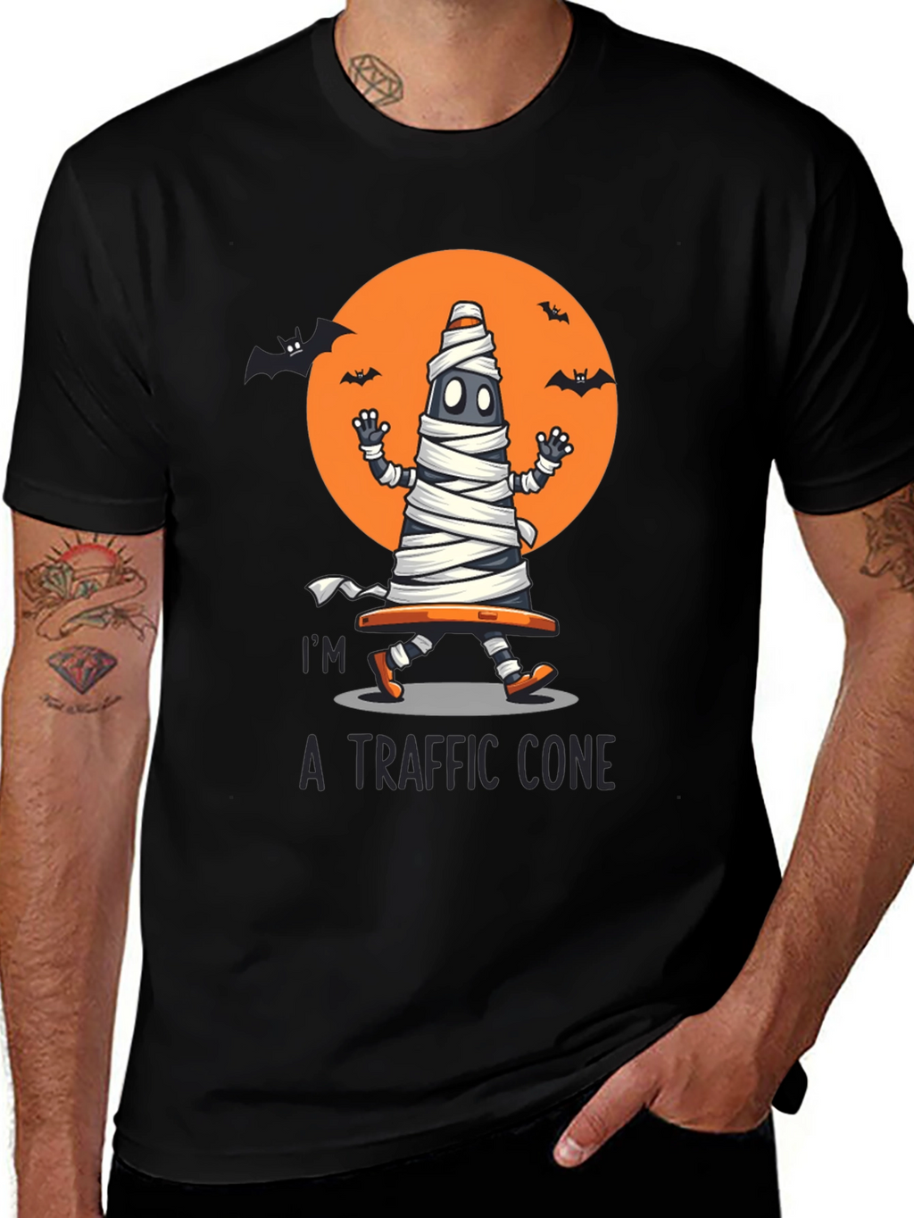 Halloween Traffic Cone Mummy T-Shirt