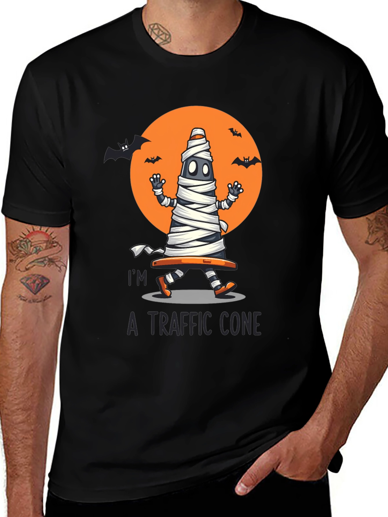 Halloween Traffic Cone Mummy T-Shirt