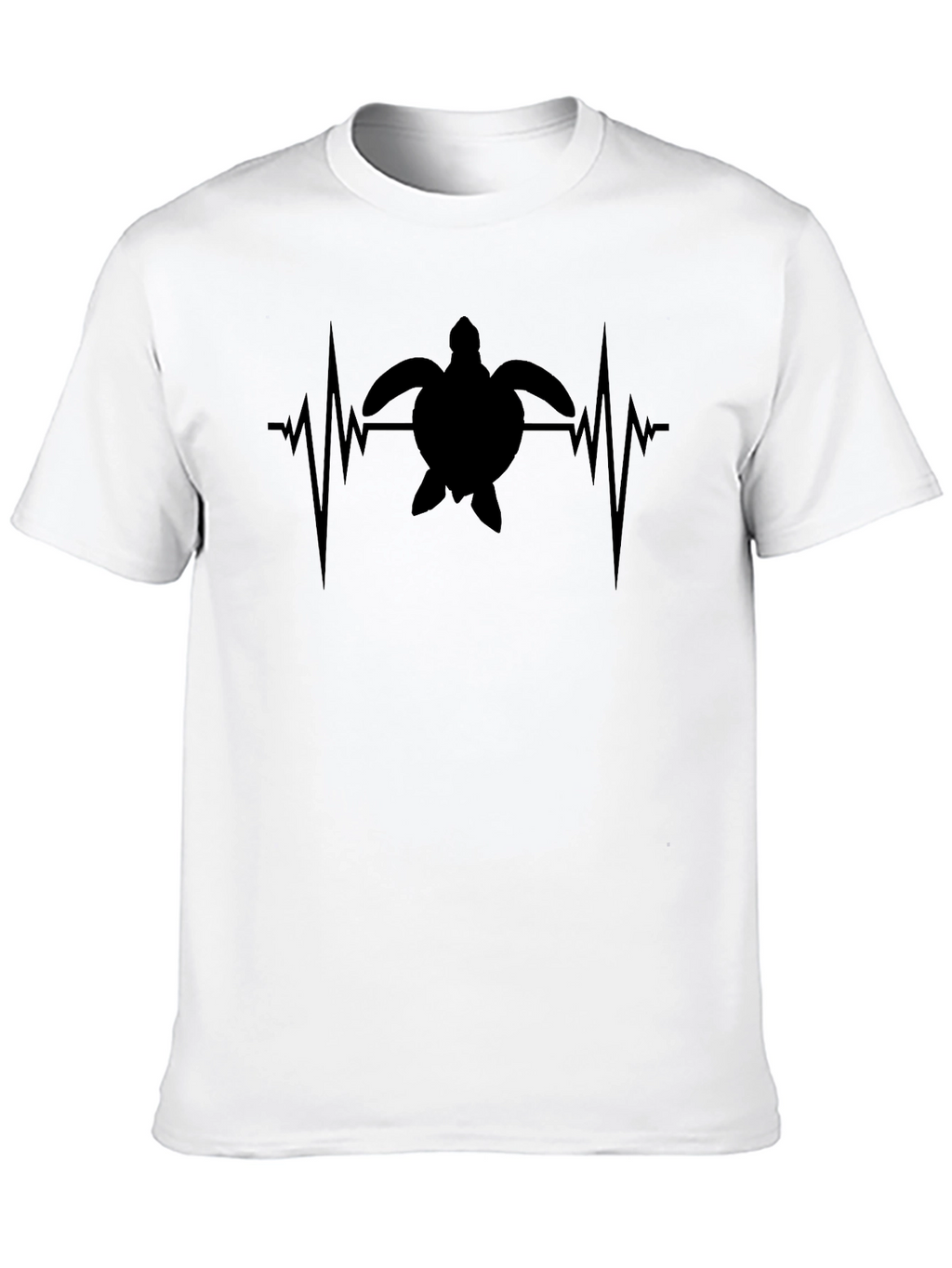 Turtle Heartbeat T-Shirt - Black Cotton Tee