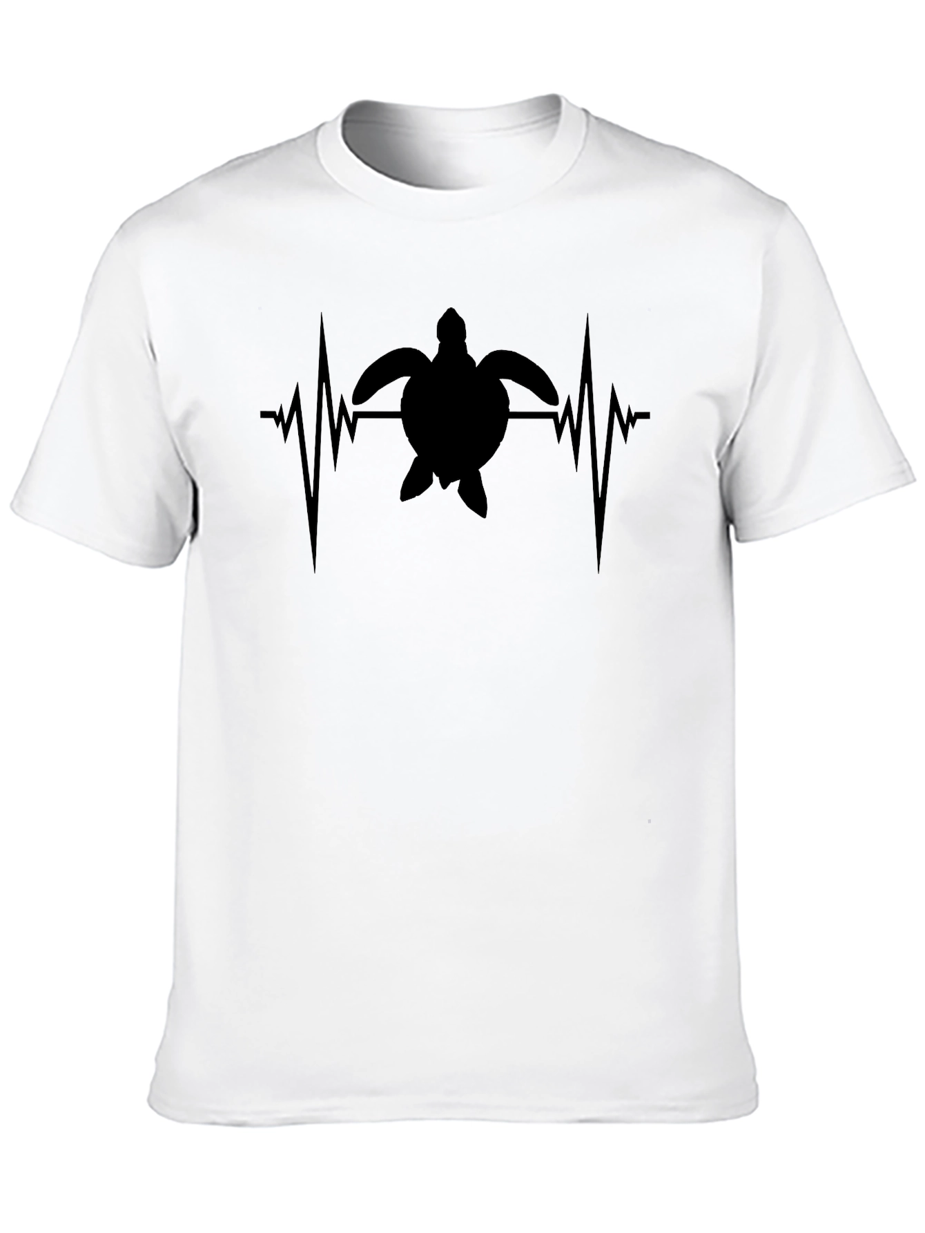 Turtle Heartbeat T-Shirt - Black Cotton Tee