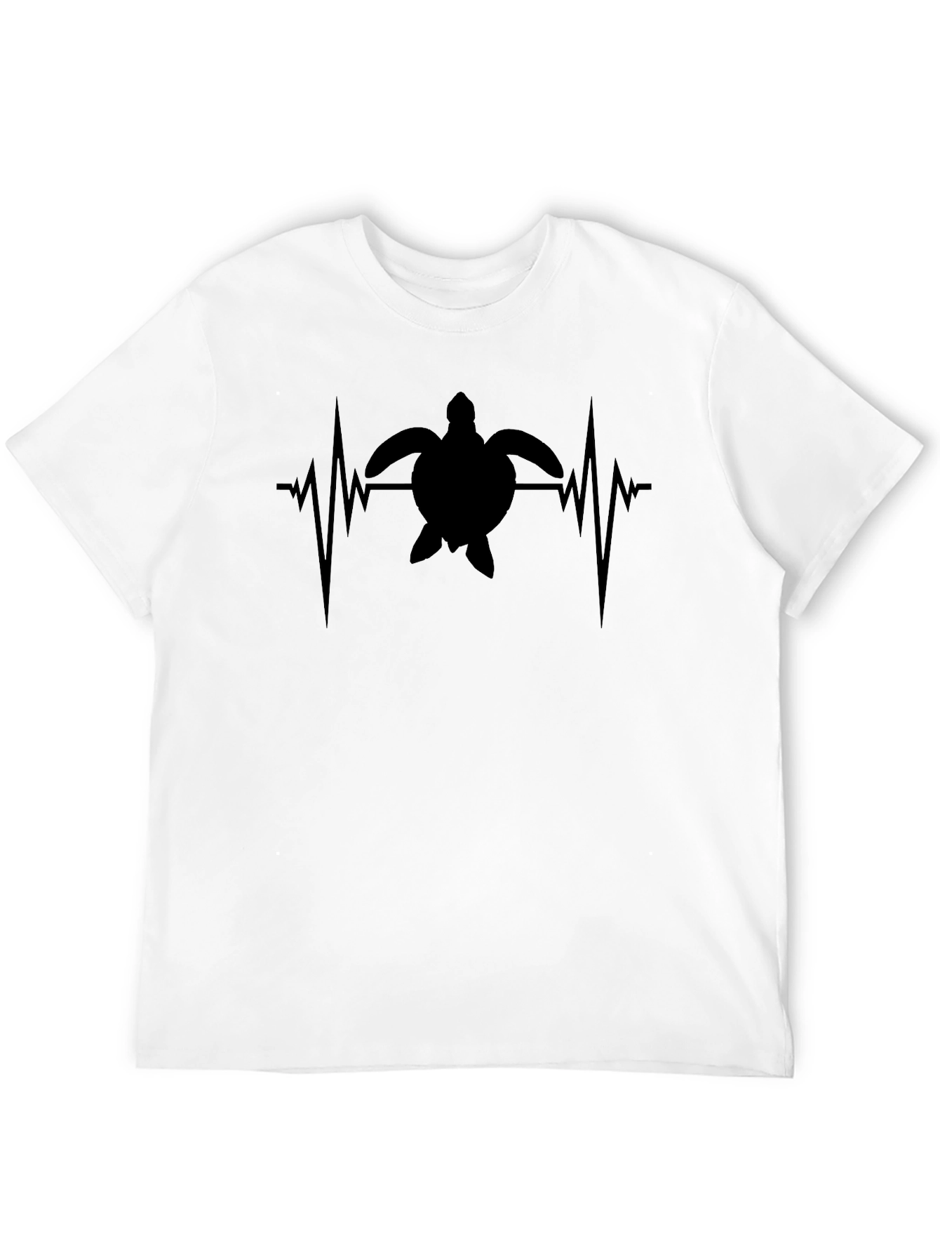 Turtle Heartbeat T-Shirt - Black Cotton Tee