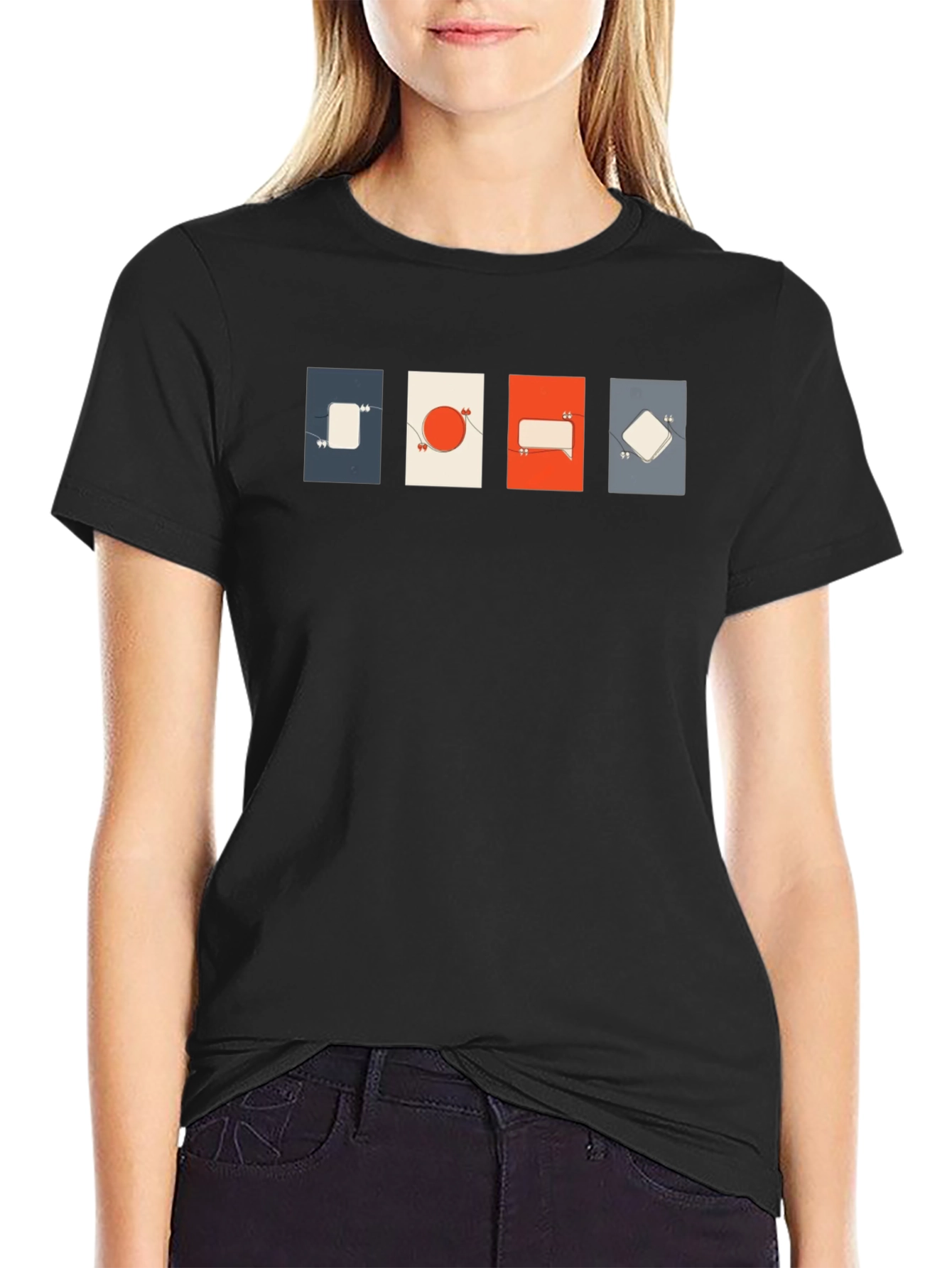 Abstract Graphic Print Tee - Modern Quote Design