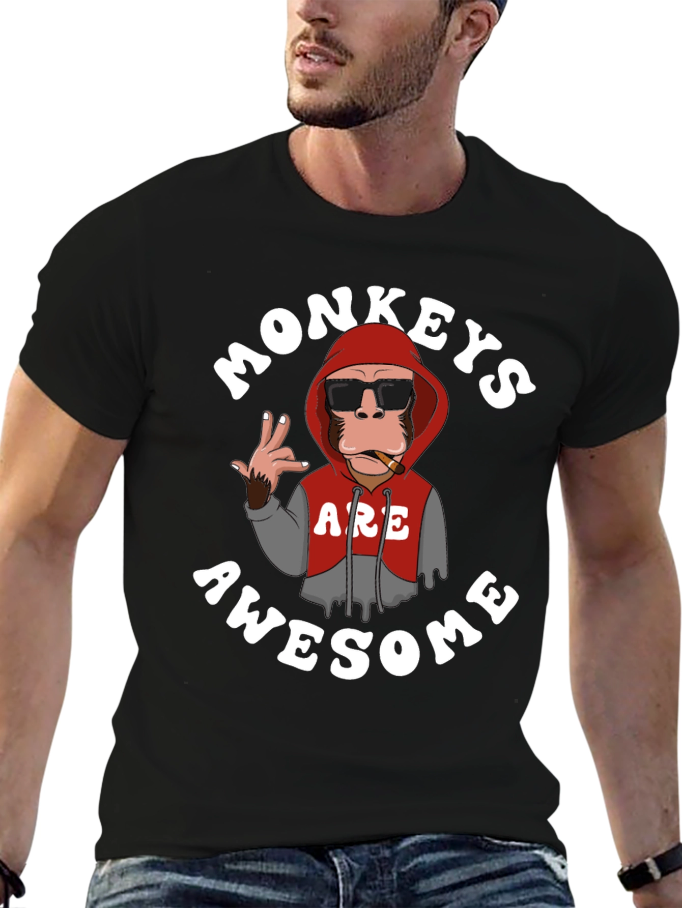 Funny Monkeys Are Awesome Graphic T-Shirt