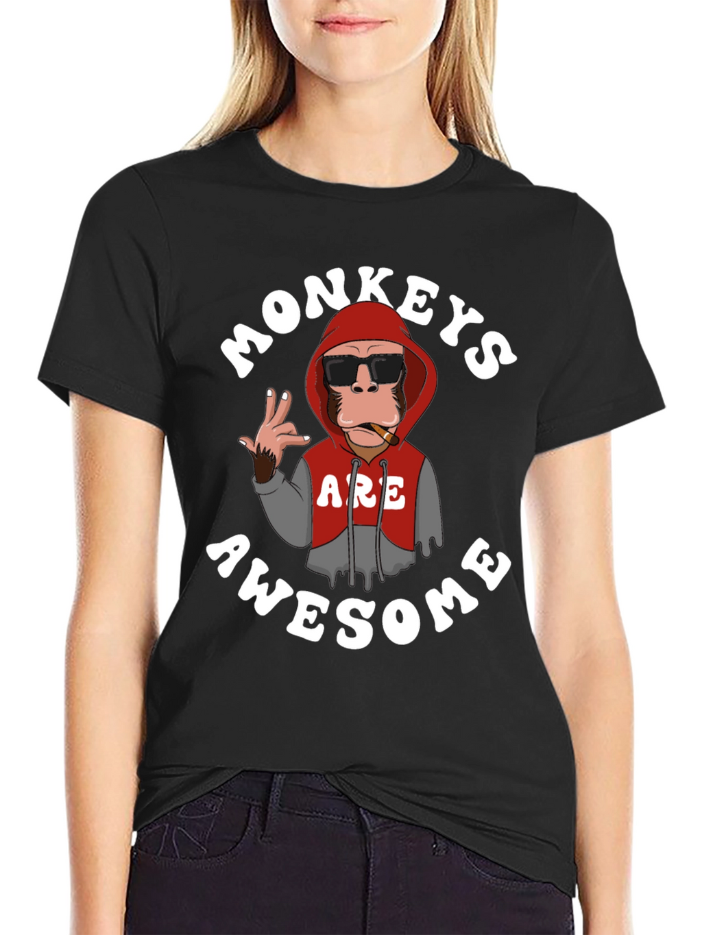 Funny Monkeys Are Awesome Graphic T-Shirt