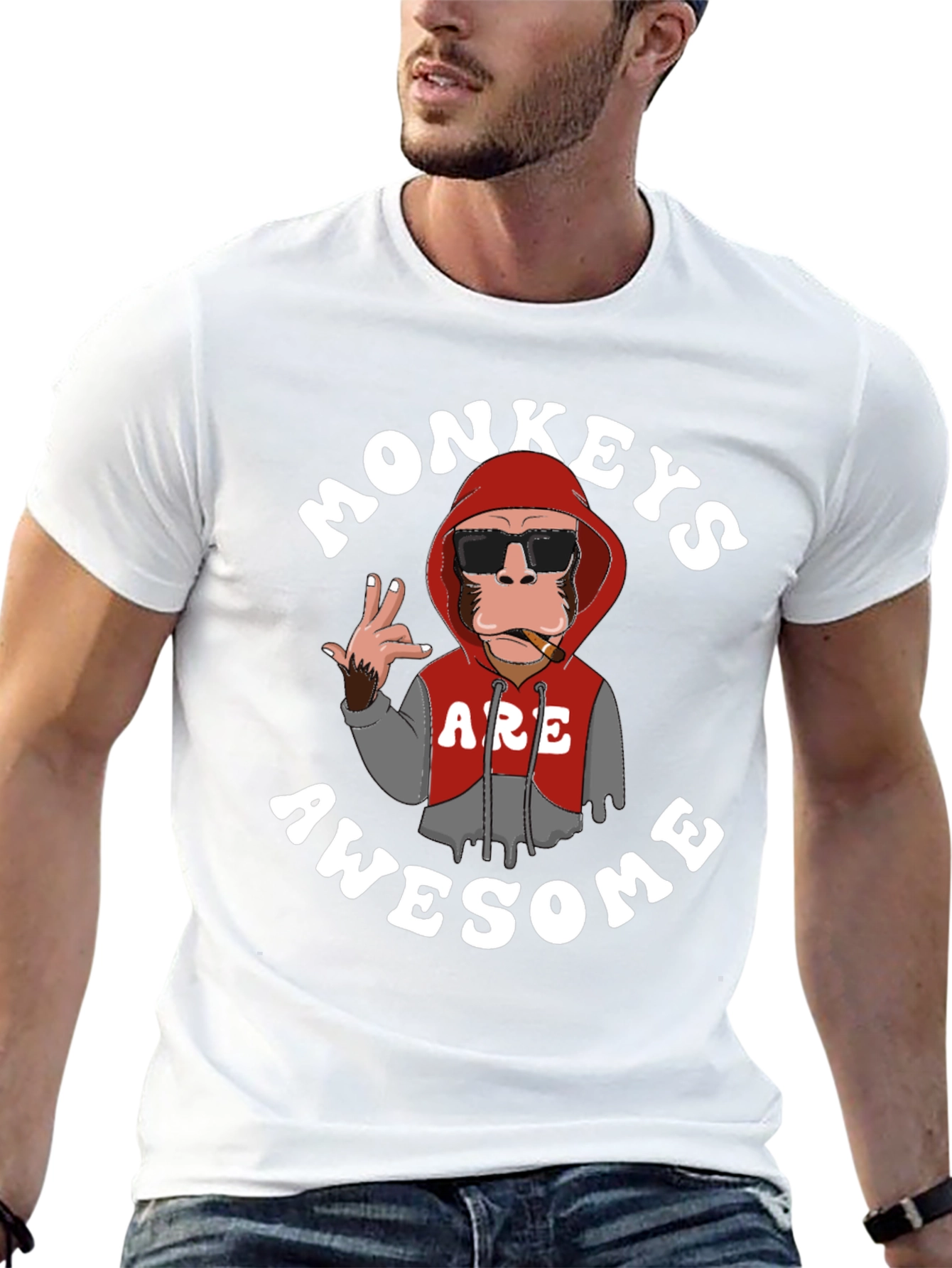 Funny Monkeys Are Awesome Graphic T-Shirt