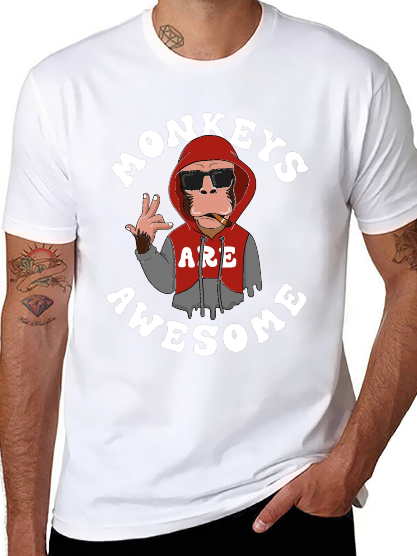 Funny Monkeys Are Awesome Graphic T-Shirt