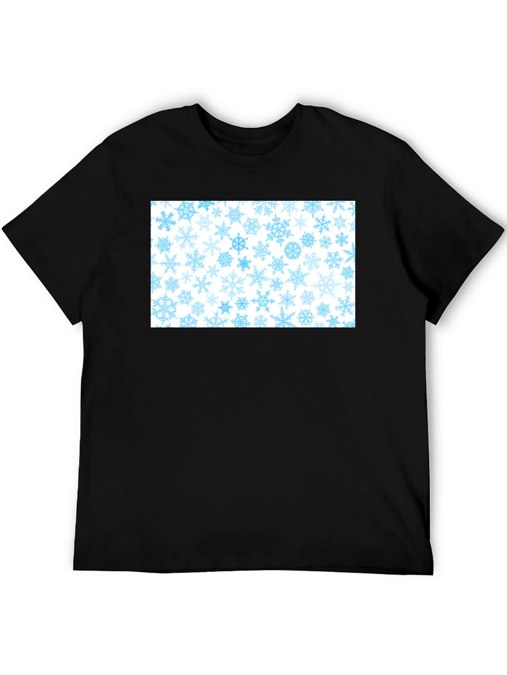 Snowflake Pattern Black T-Shirt