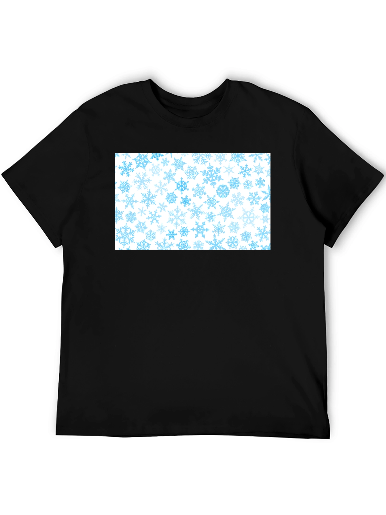 Snowflake Pattern Black T-Shirt