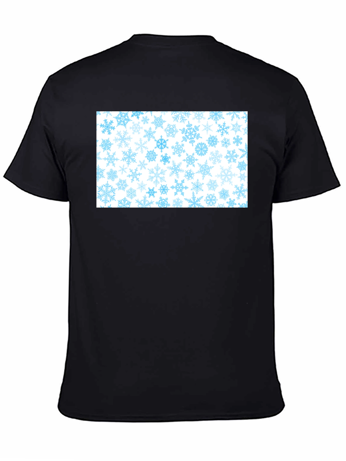 Snowflake Pattern Black T-Shirt