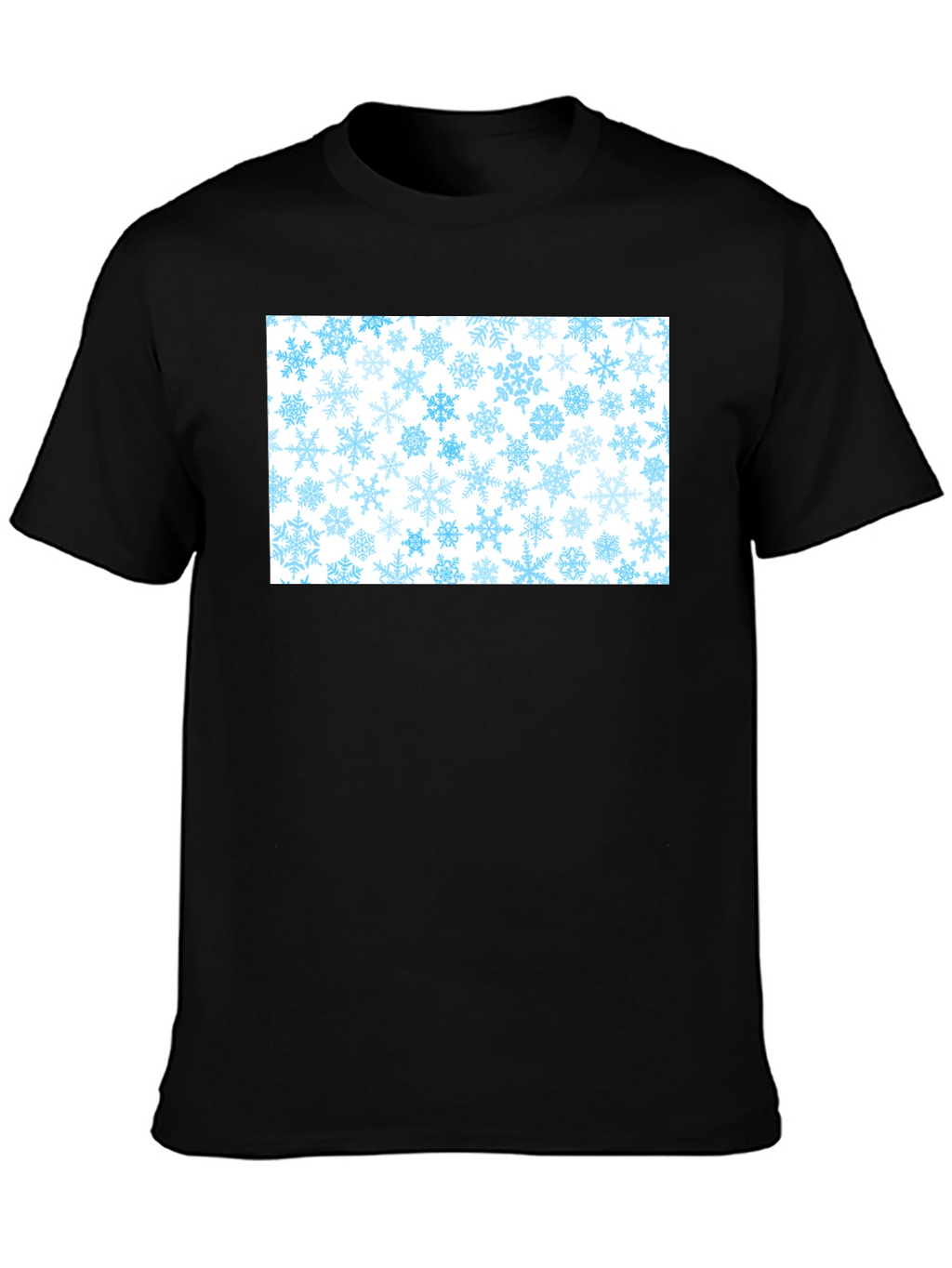 Snowflake Pattern Black T-Shirt