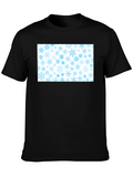 Snowflake Pattern Black T-Shirt