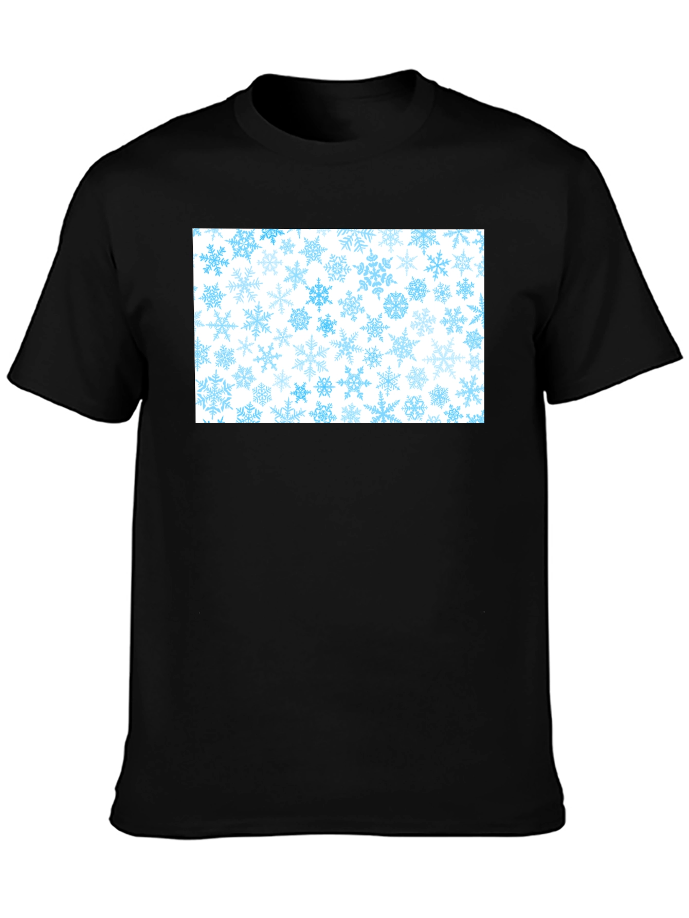 Snowflake Pattern Black T-Shirt