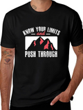 Know Your Limits T-Shirt Push Through Mountains Black
