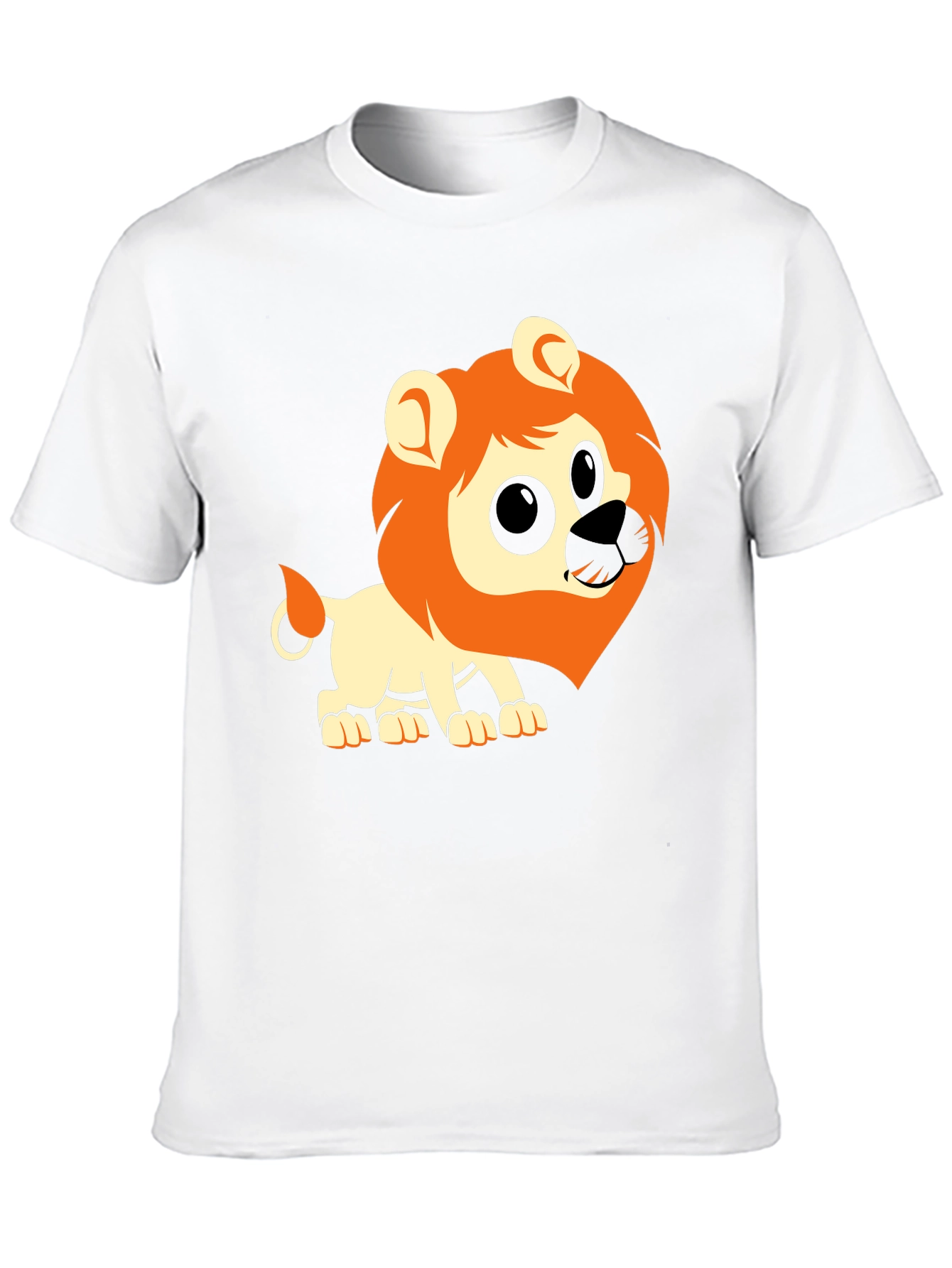 Lion Graphic Tee - Black Cotton Casual T-Shirt