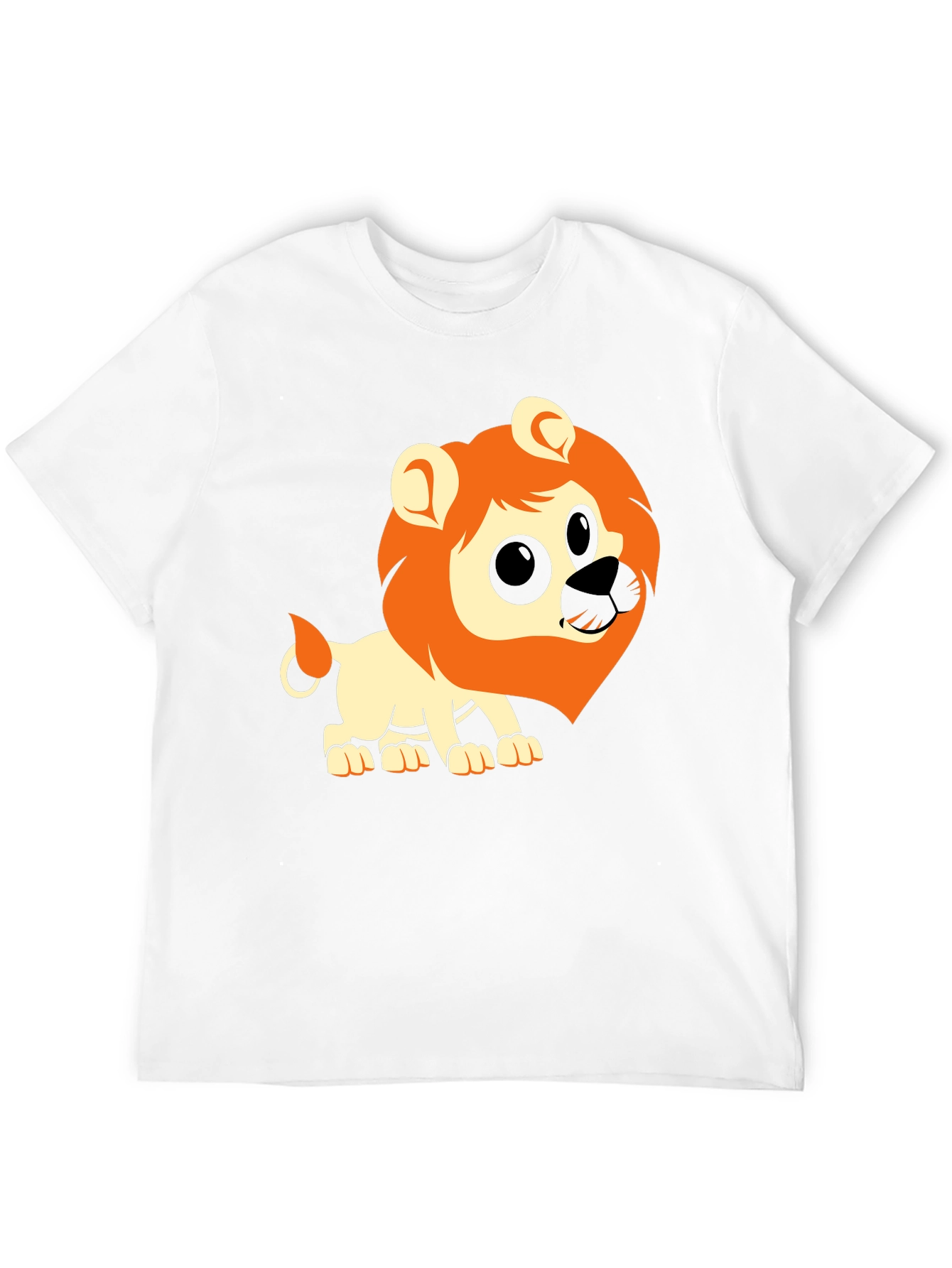 Lion Graphic Tee - Black Cotton Casual T-Shirt