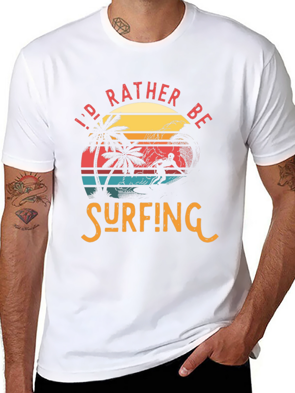 Id Rather Be Surfing Tee - Retro Beach Graphic