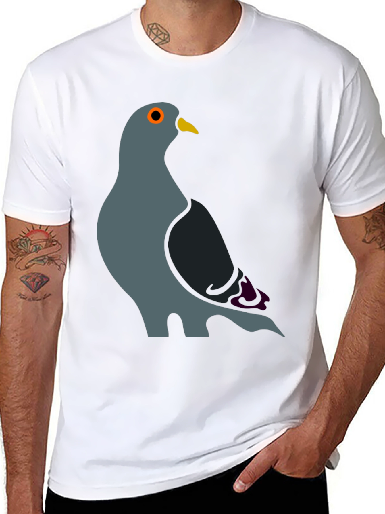 Pigeon Graphic T-Shirt - Cool Bird Design