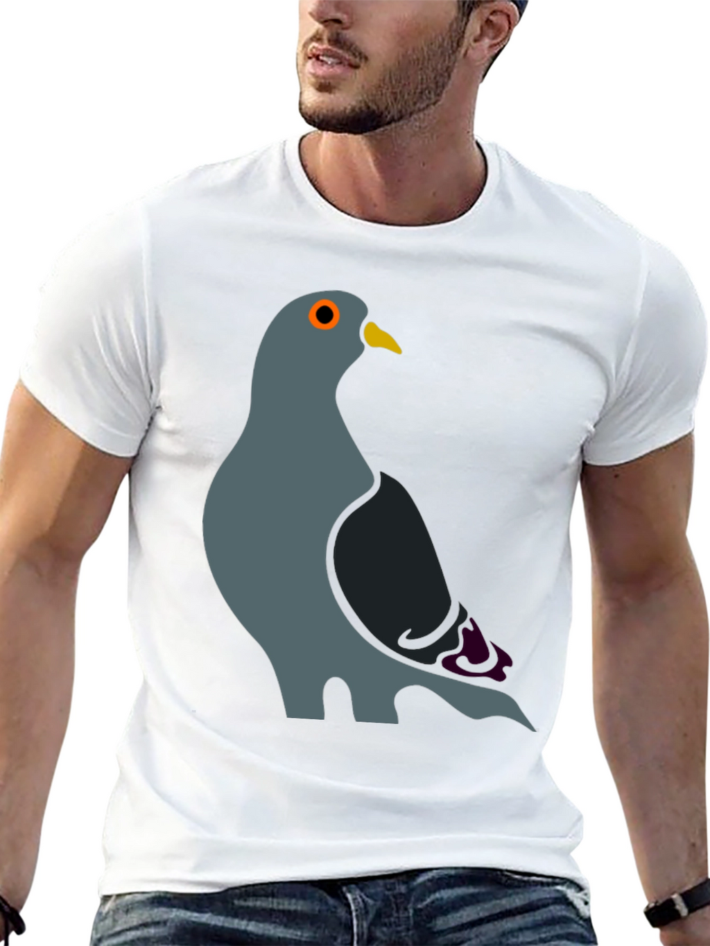 Pigeon Graphic T-Shirt - Cool Bird Design