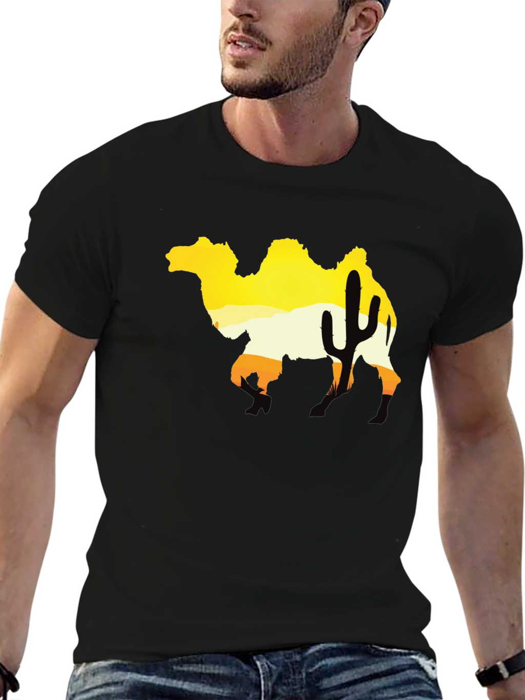 Desert Camel Silhouette Graphic Tee