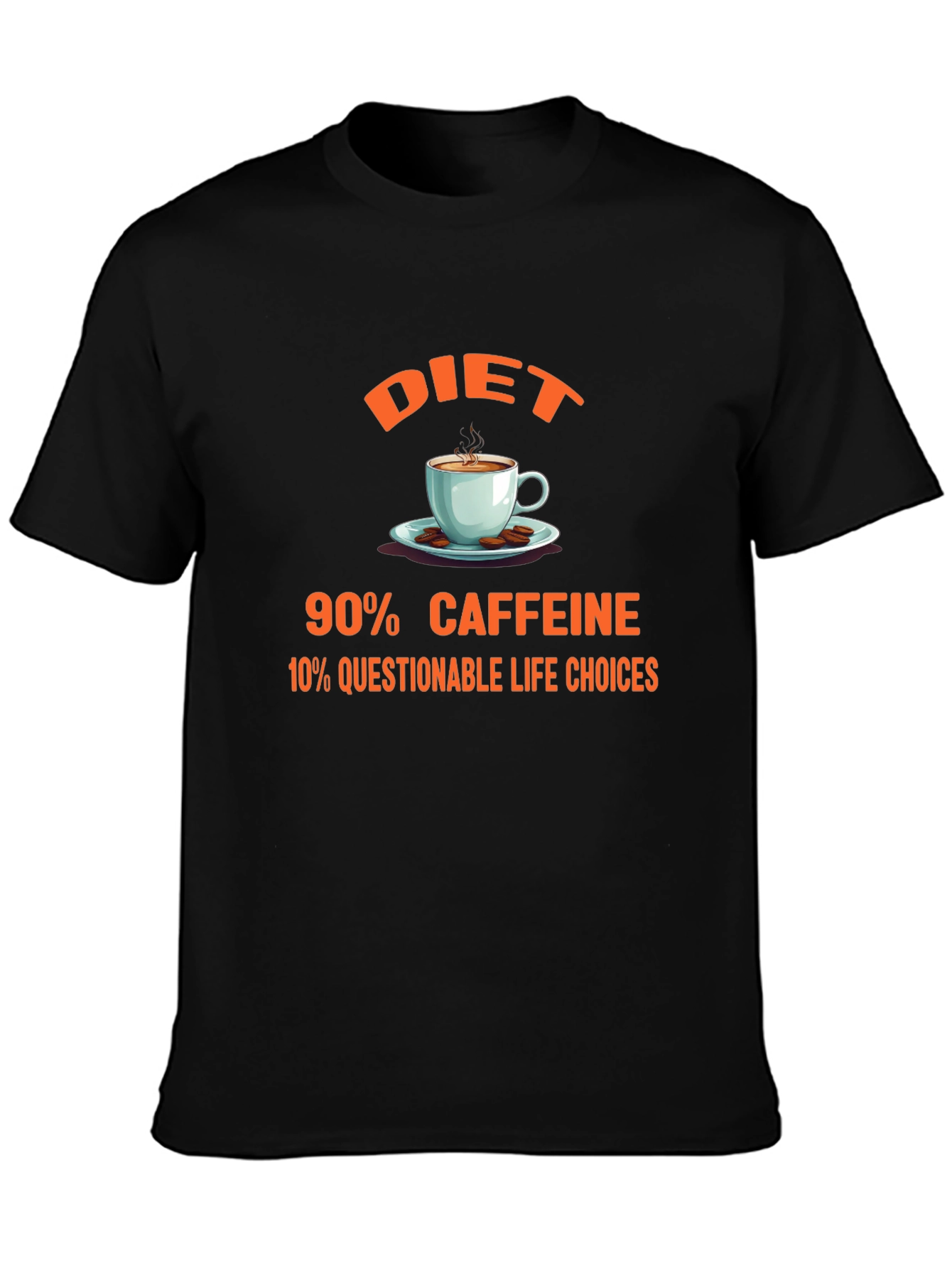 Diet 90% Caffeine Graphic Tee - Novelty Coffee Lover Shirt
