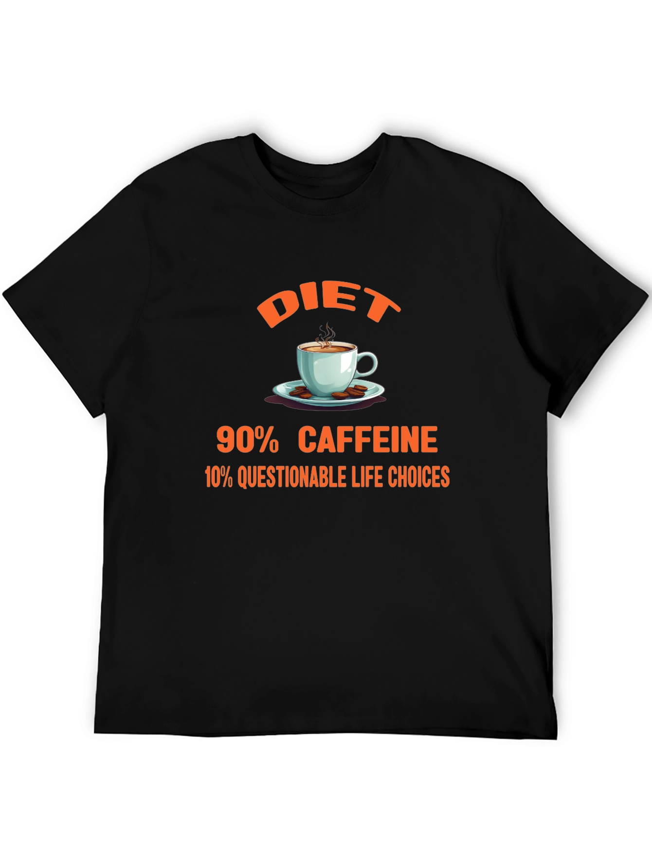 Diet 90% Caffeine Graphic Tee - Novelty Coffee Lover Shirt