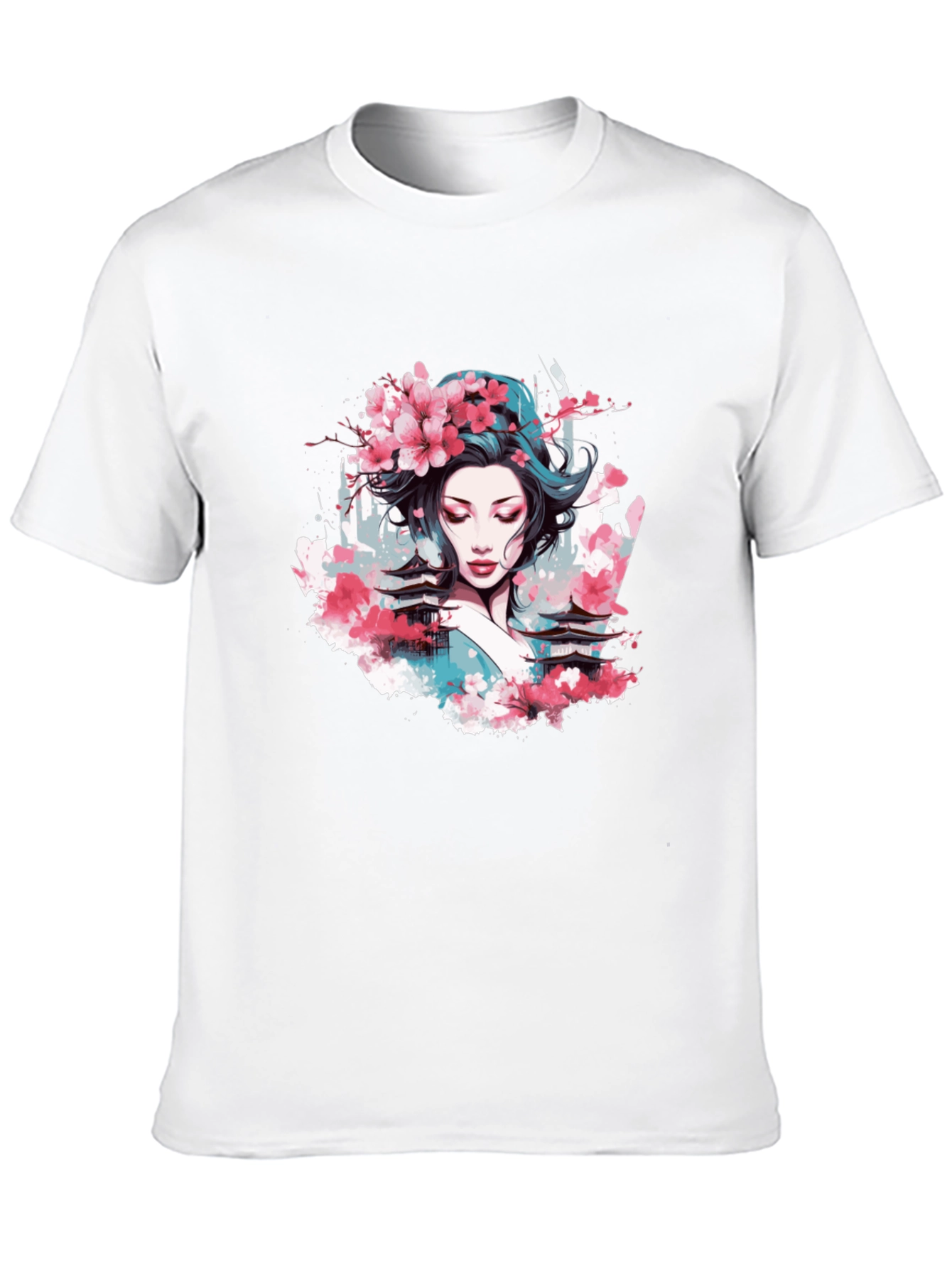 Geisha Blossom Black T-Shirt