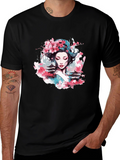 Geisha Blossom Black T-Shirt