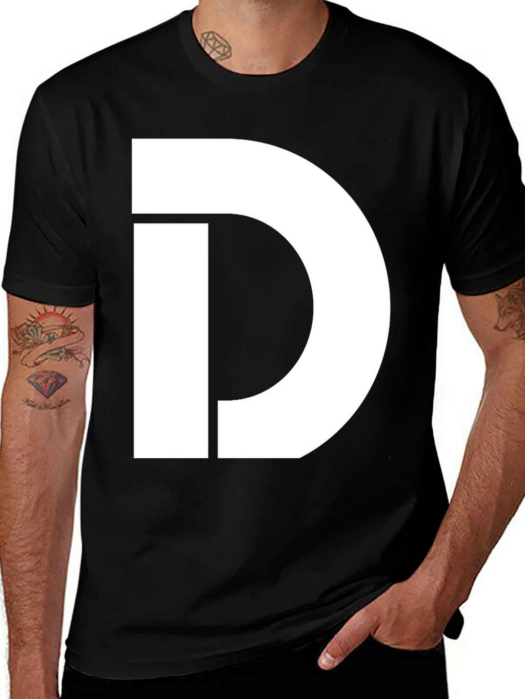 Bold D Graphic Black T-Shirt