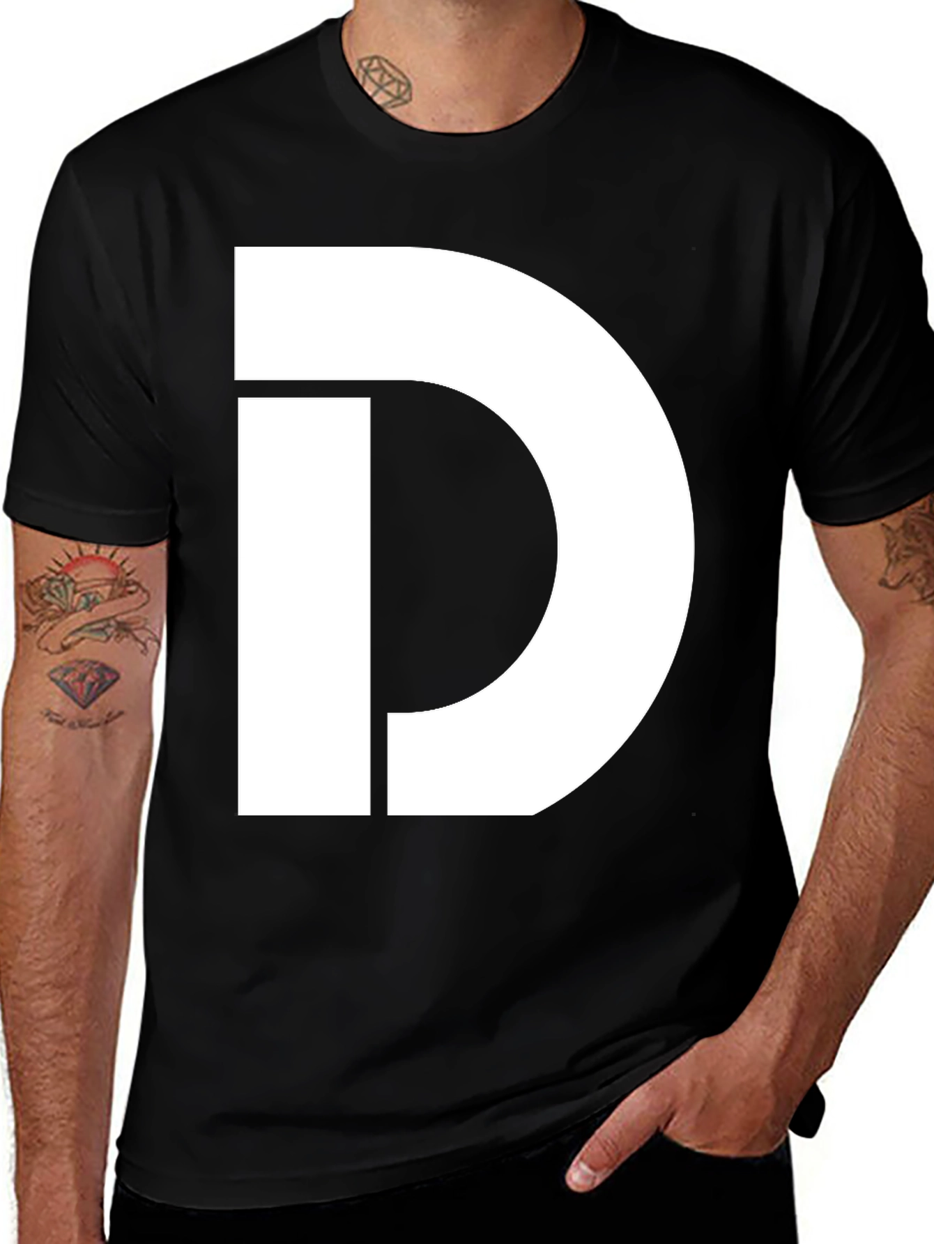 Bold D Graphic Black T-Shirt