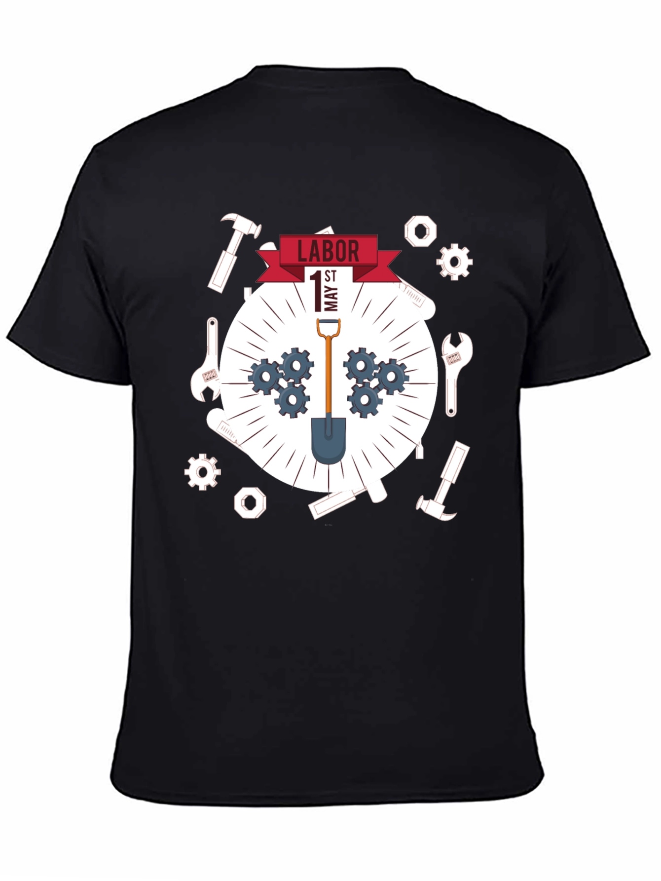 Labor Day Graphic Tee - Black Cotton Comfort