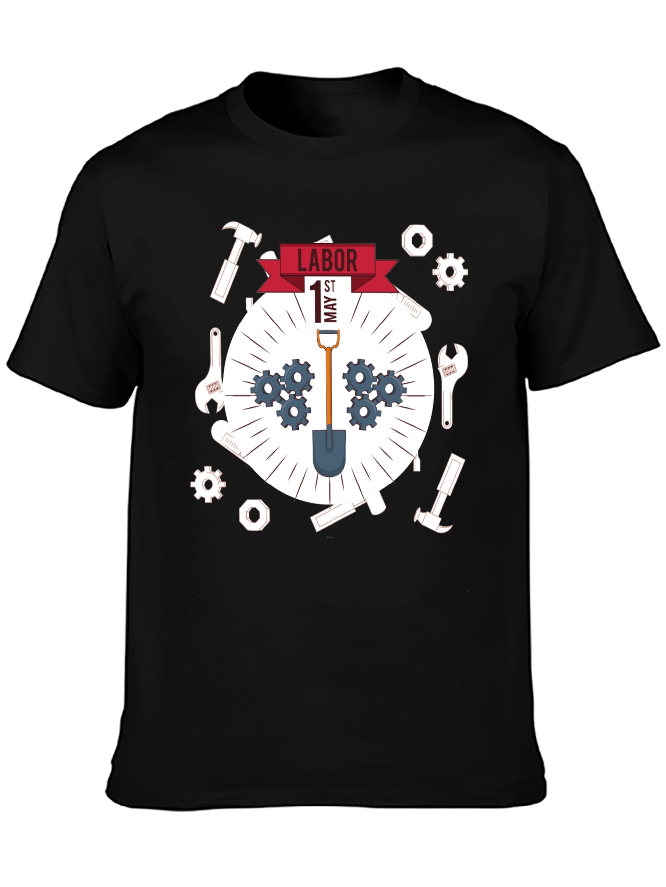 Labor Day Graphic Tee - Black Cotton Comfort
