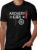 Archery Girl Black Graphic Tee