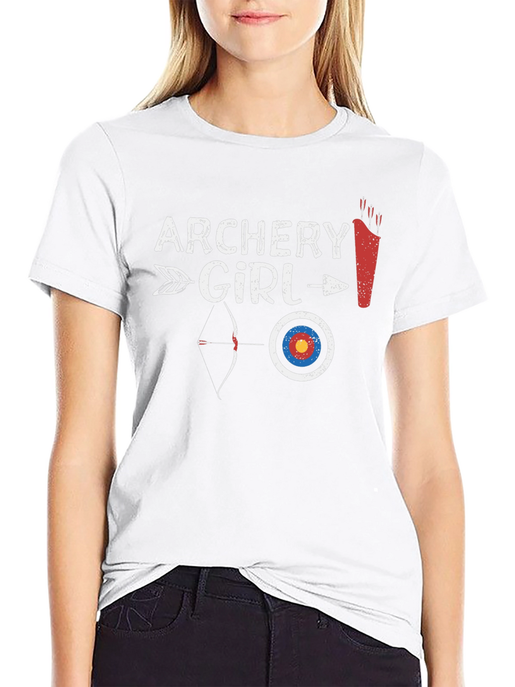 Archery Girl Black Graphic Tee