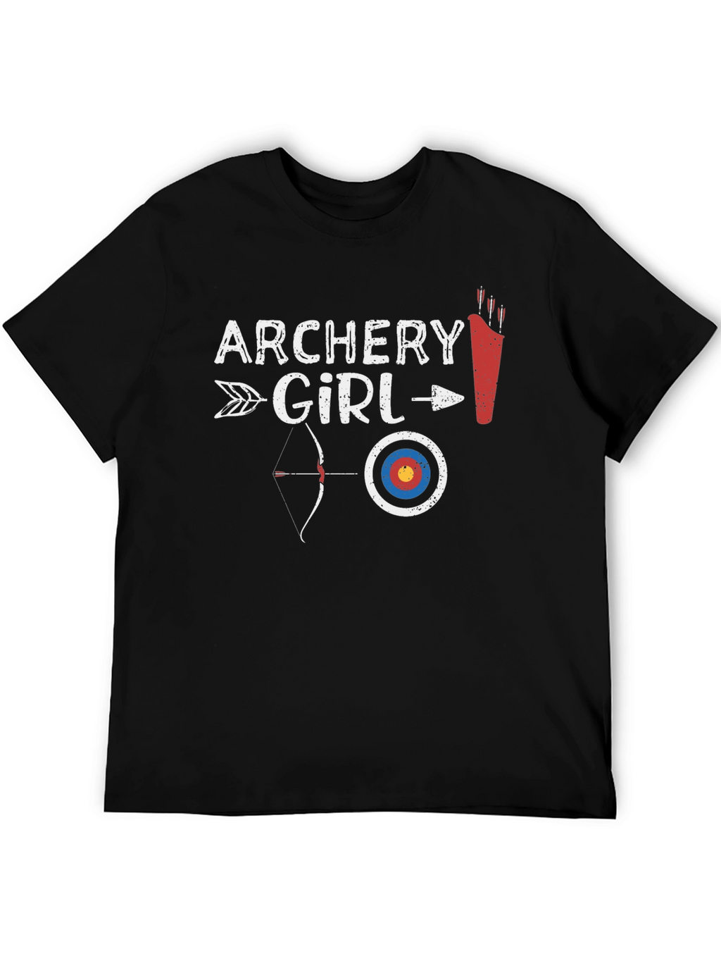 Archery Girl Black Graphic Tee
