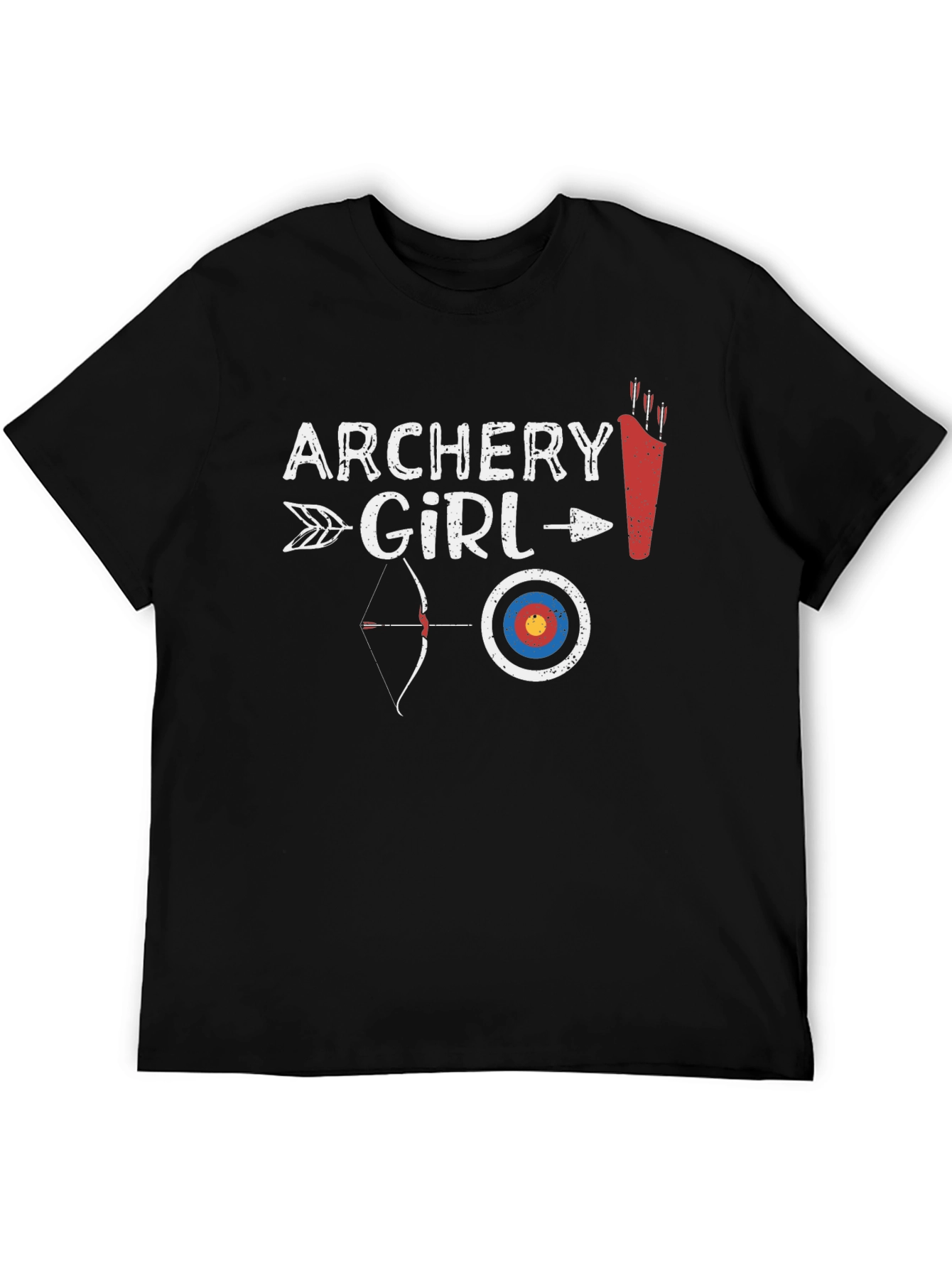 Archery Girl Black Graphic Tee