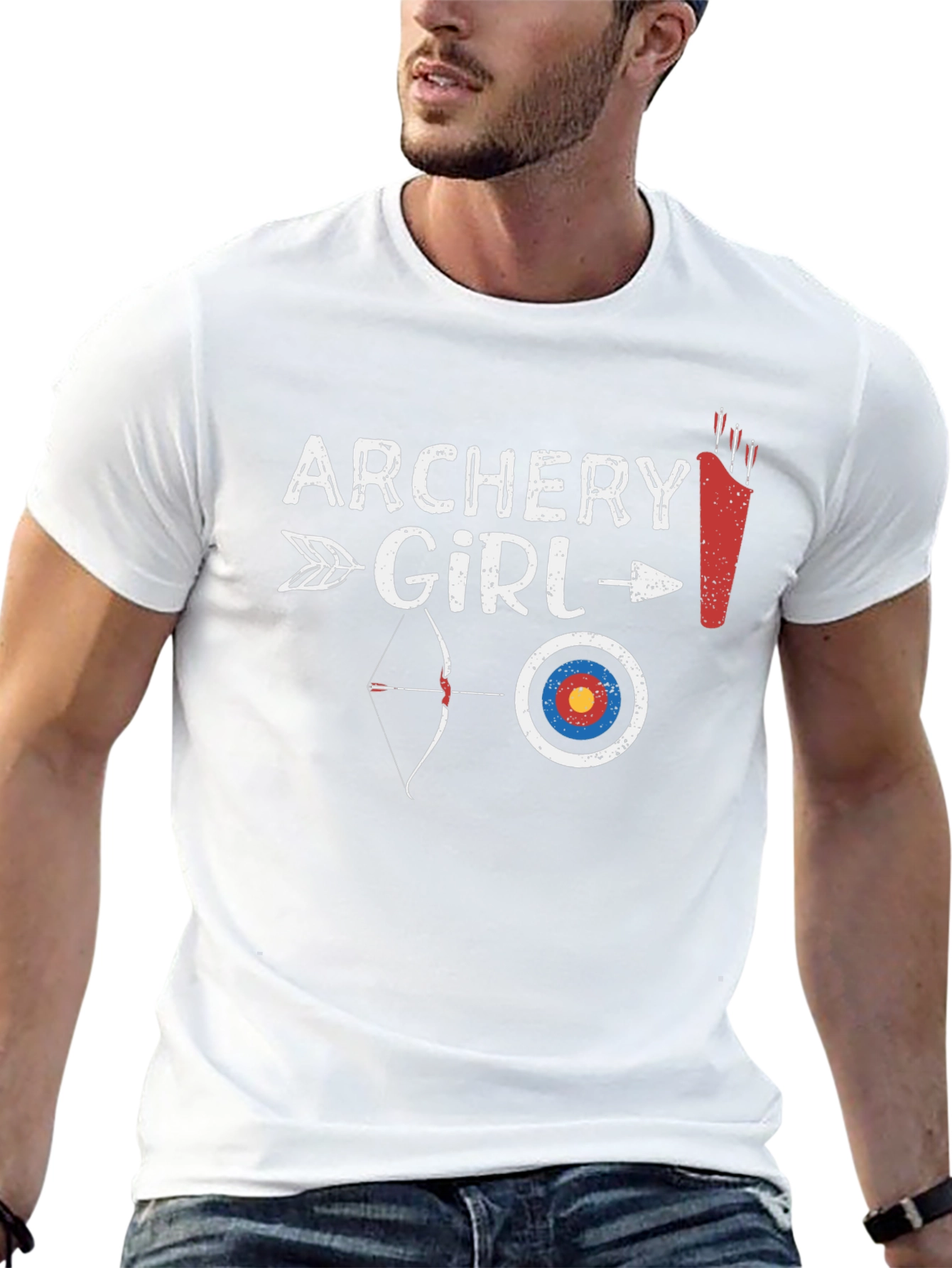 Archery Girl Black Graphic Tee