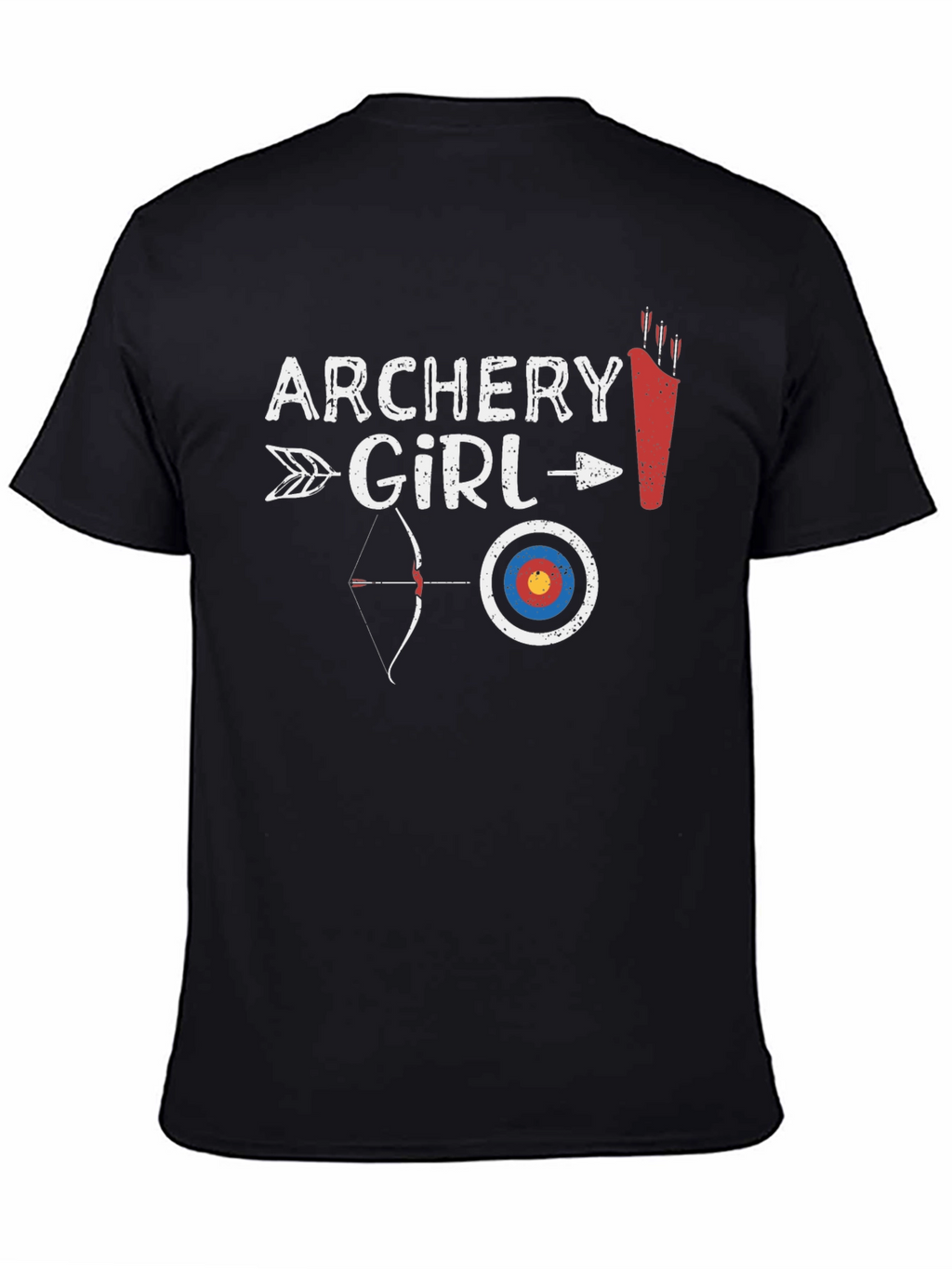 Archery Girl Black Graphic Tee
