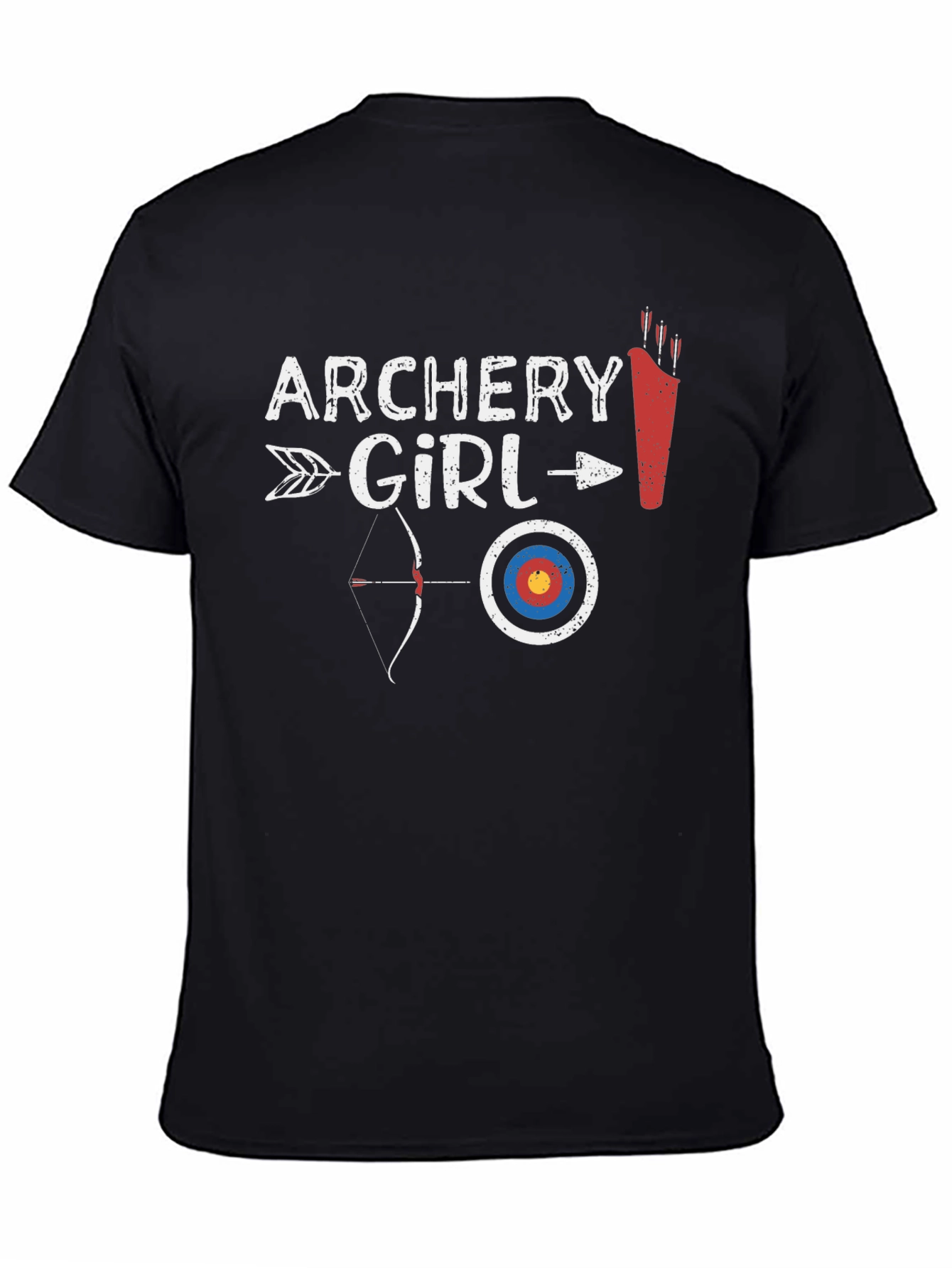 Archery Girl Black Graphic Tee