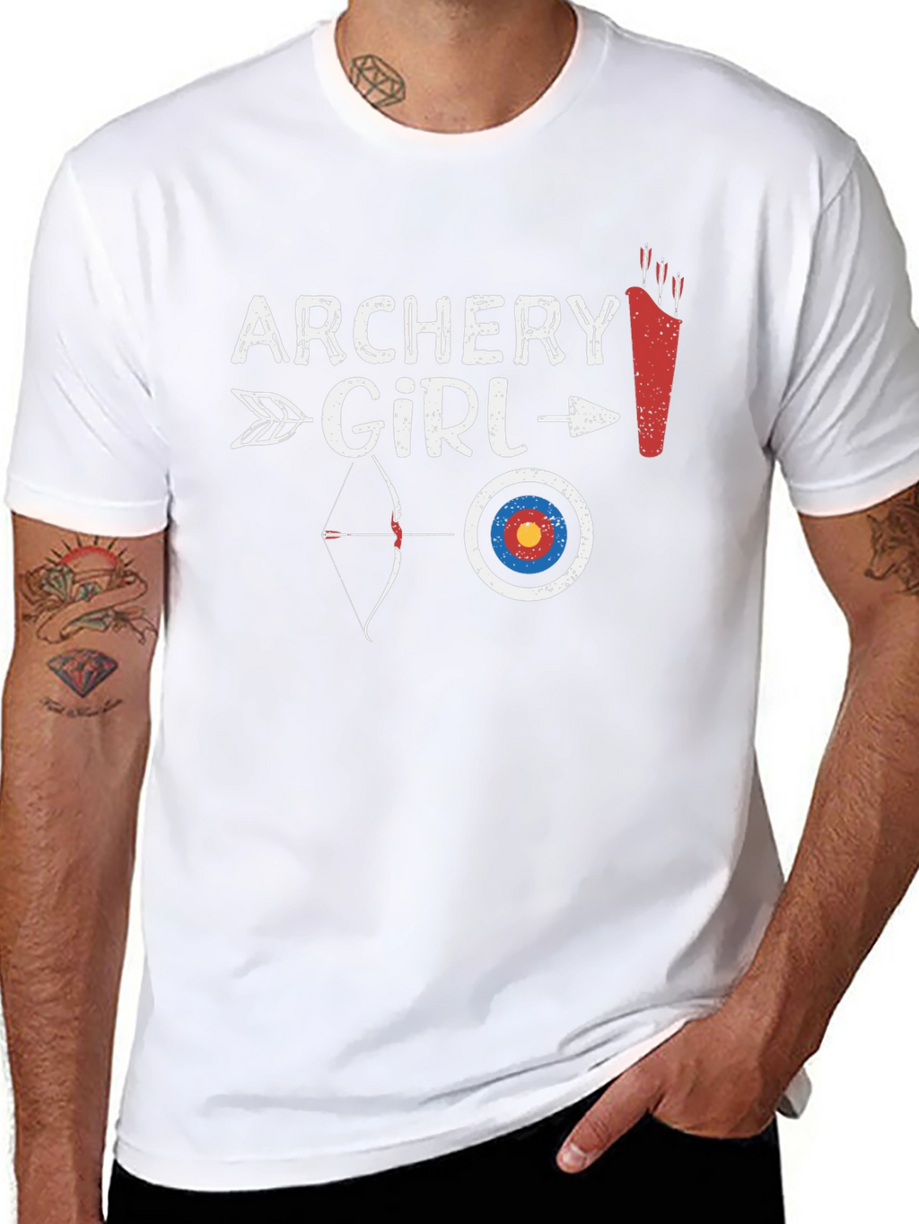 Archery Girl Black Graphic Tee