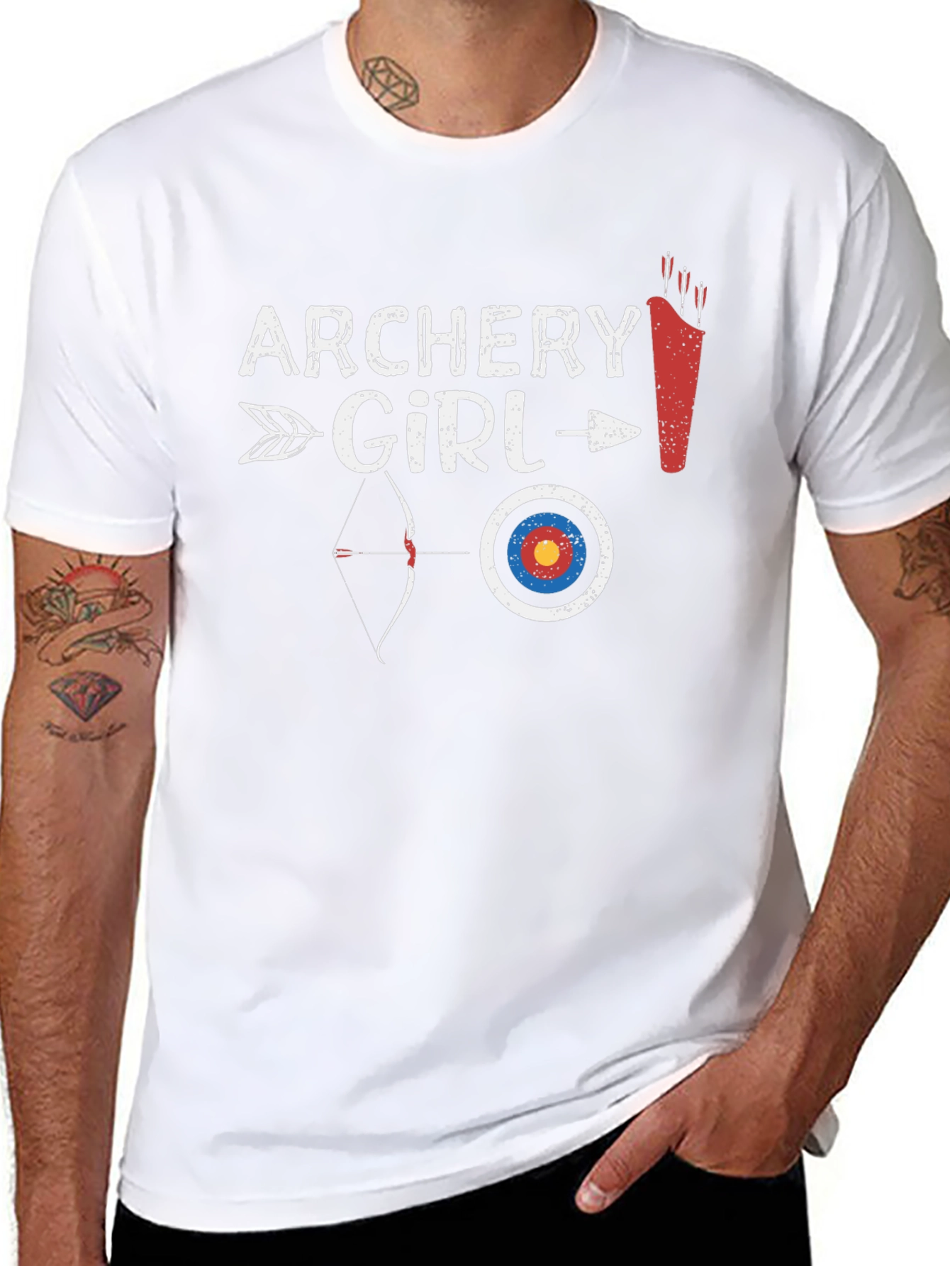 Archery Girl Black Graphic Tee