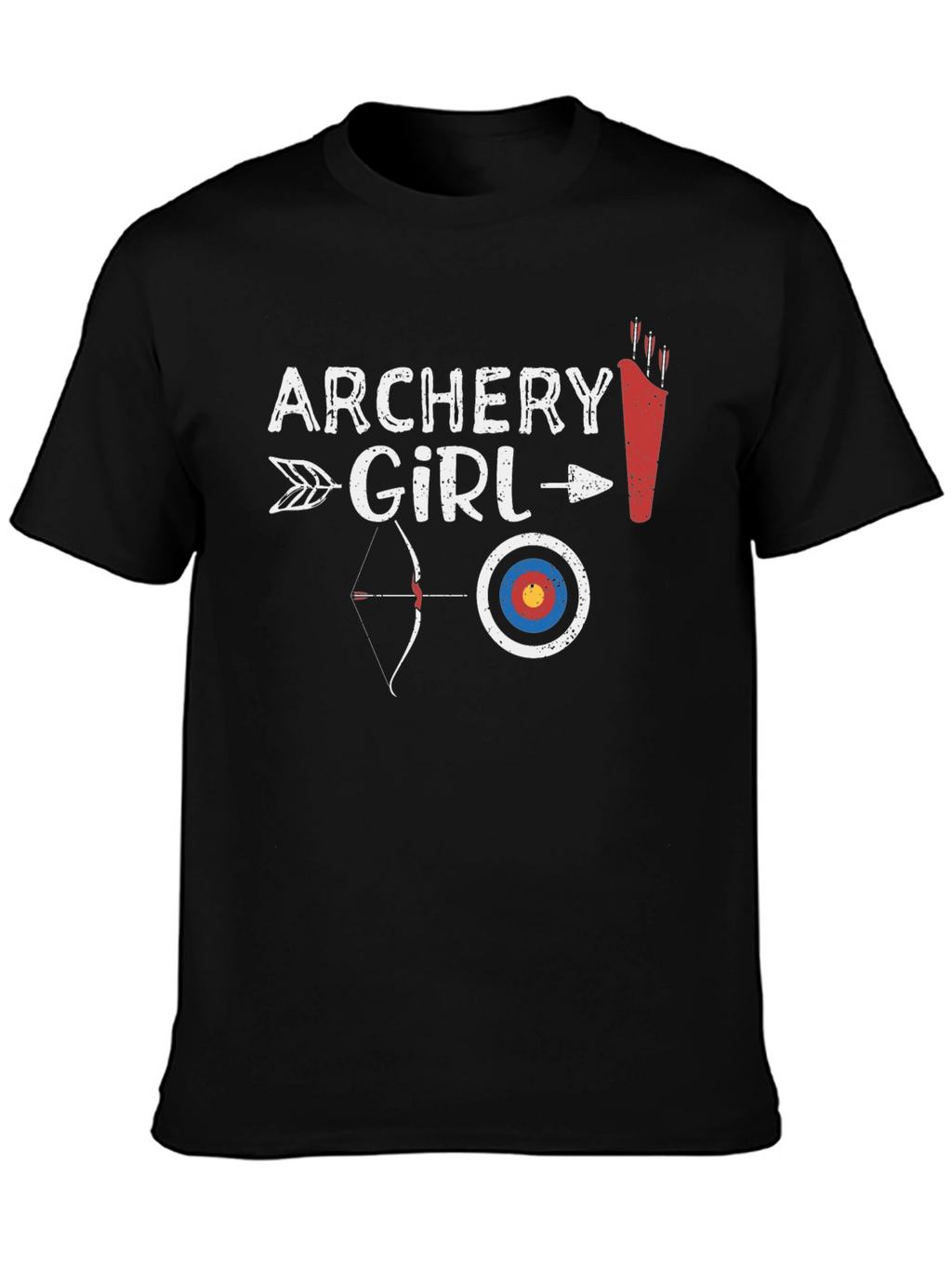 Archery Girl Black Graphic Tee