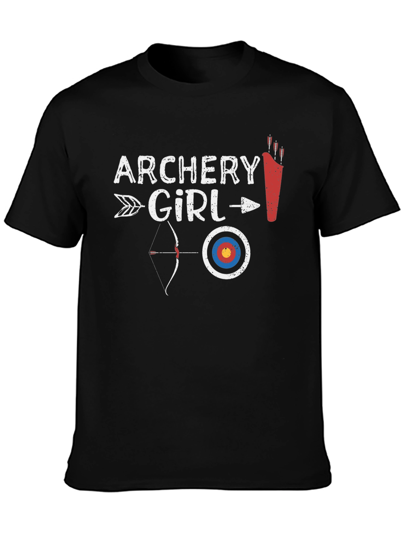 Archery Girl Black Graphic Tee