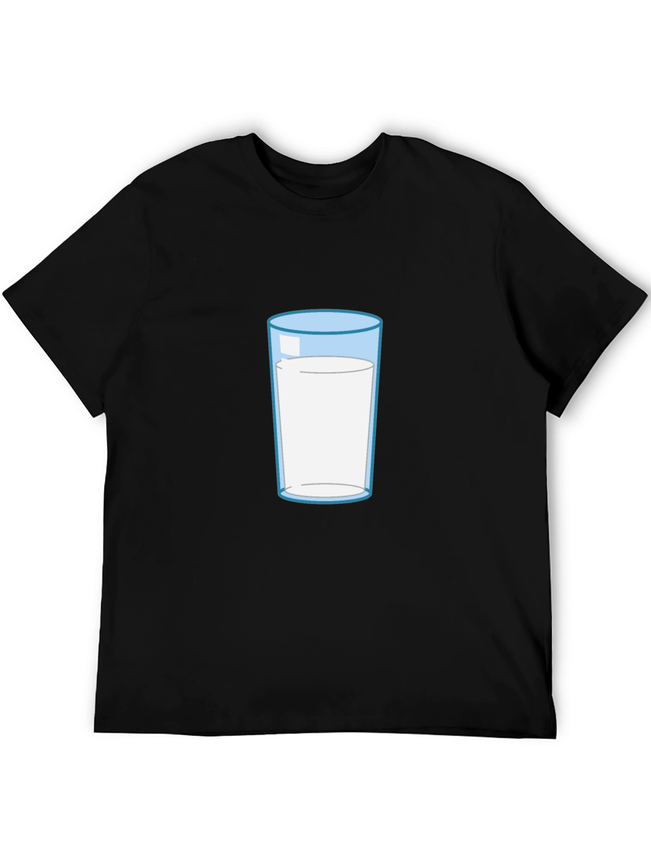 Glass of Milk Graphic Tee - Soft Black Cotton Blend