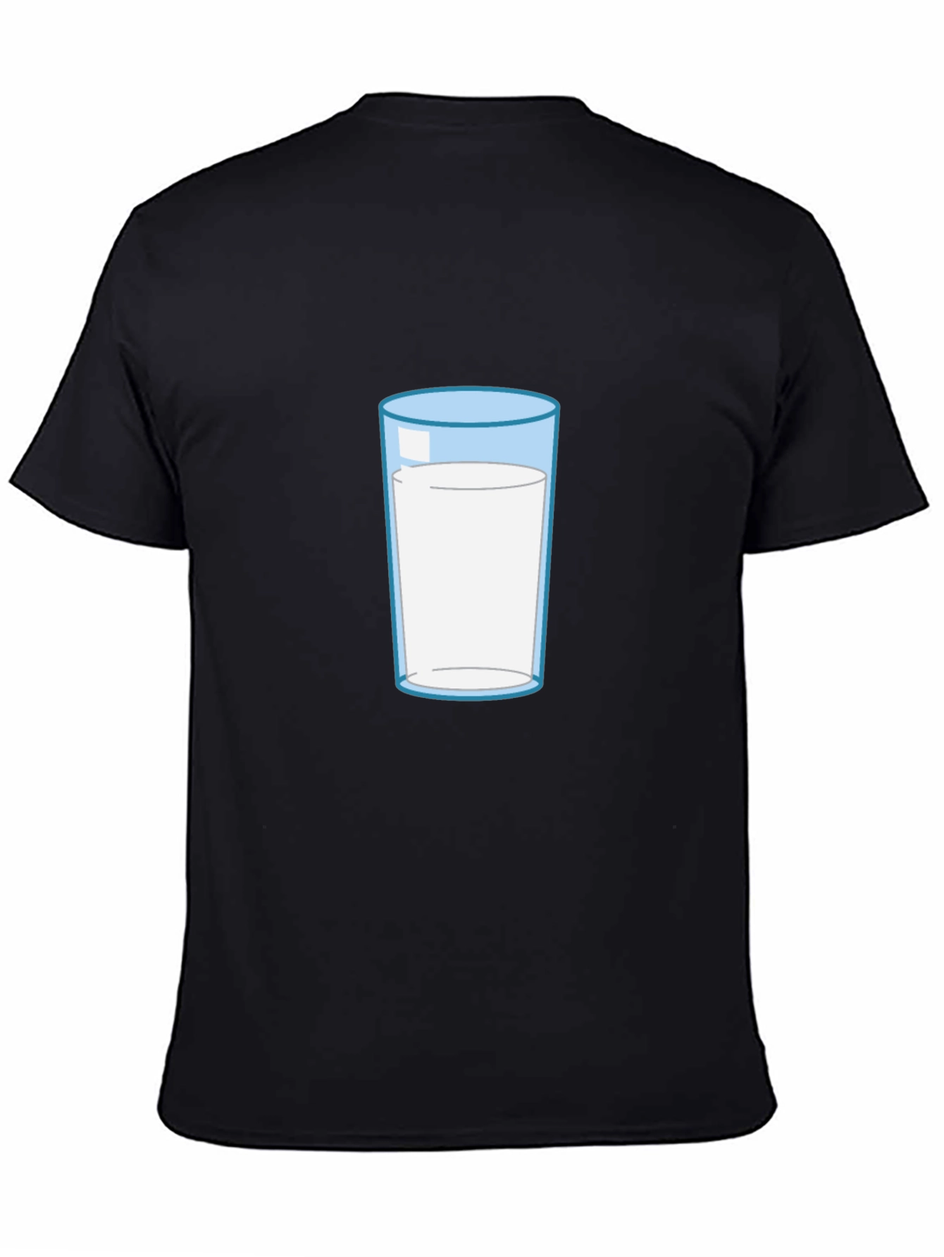 Glass of Milk Graphic Tee - Soft Black Cotton Blend
