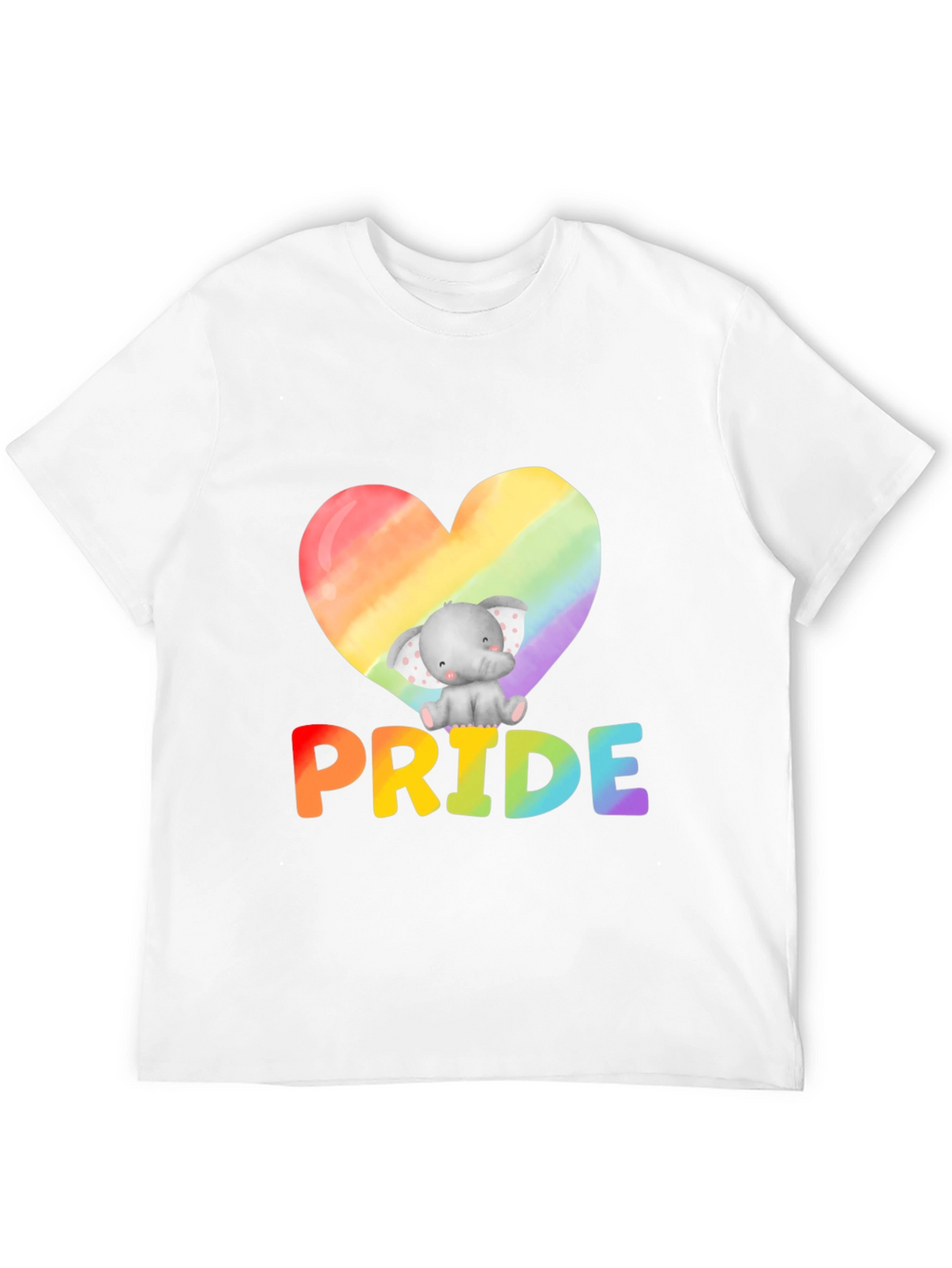 Pride Elephant Heart Graphic Tee - Black